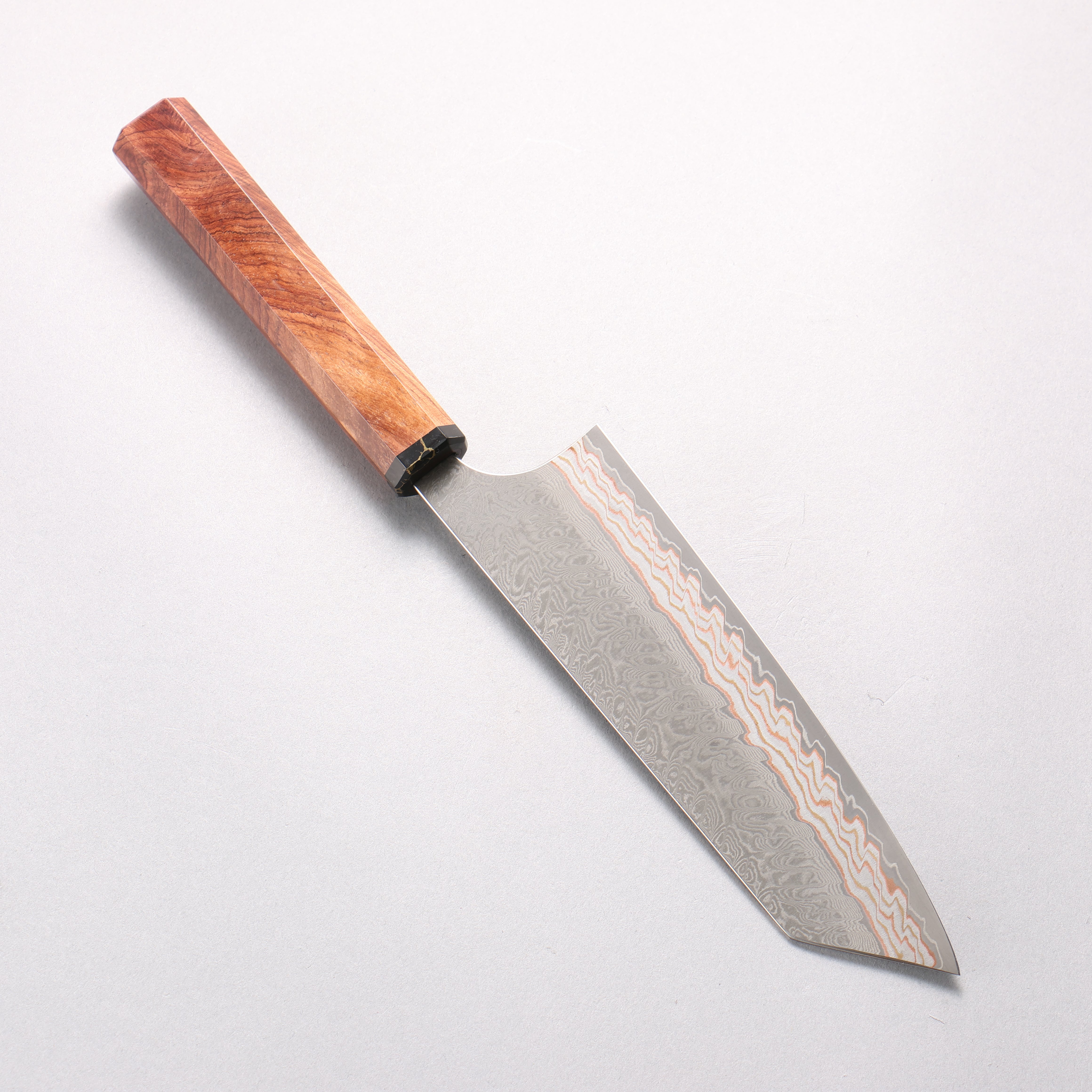 Yoshimi Kato VG10w Colored Damascus Bunka 170mm Rosewood (Black Turquoise top cap) Handle - Seisuke Knife