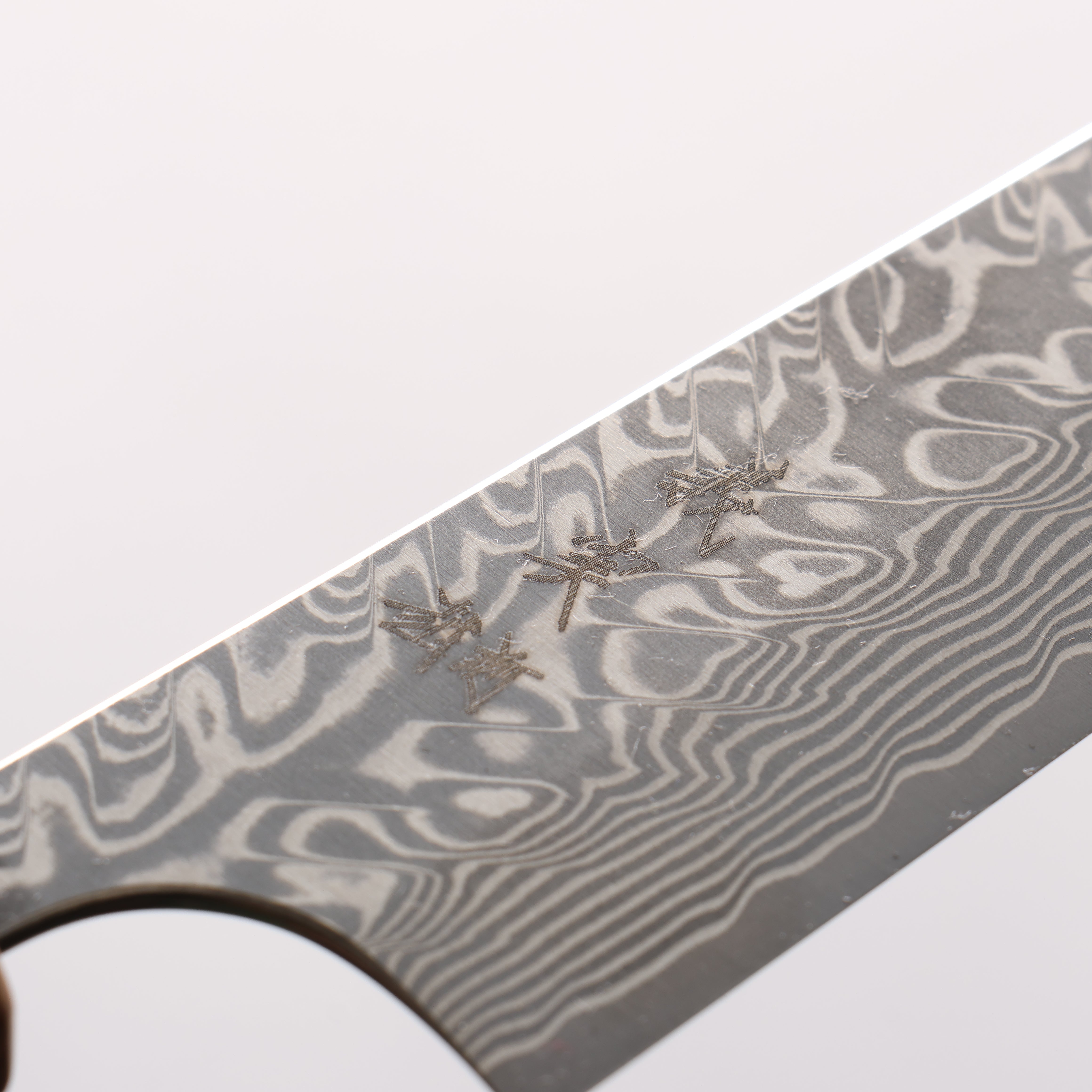 Yoshimi Kato SG2 Black Damascus Small Bunka 130mm Olive Tree and Purple Resin Handle - Seisuke Knife