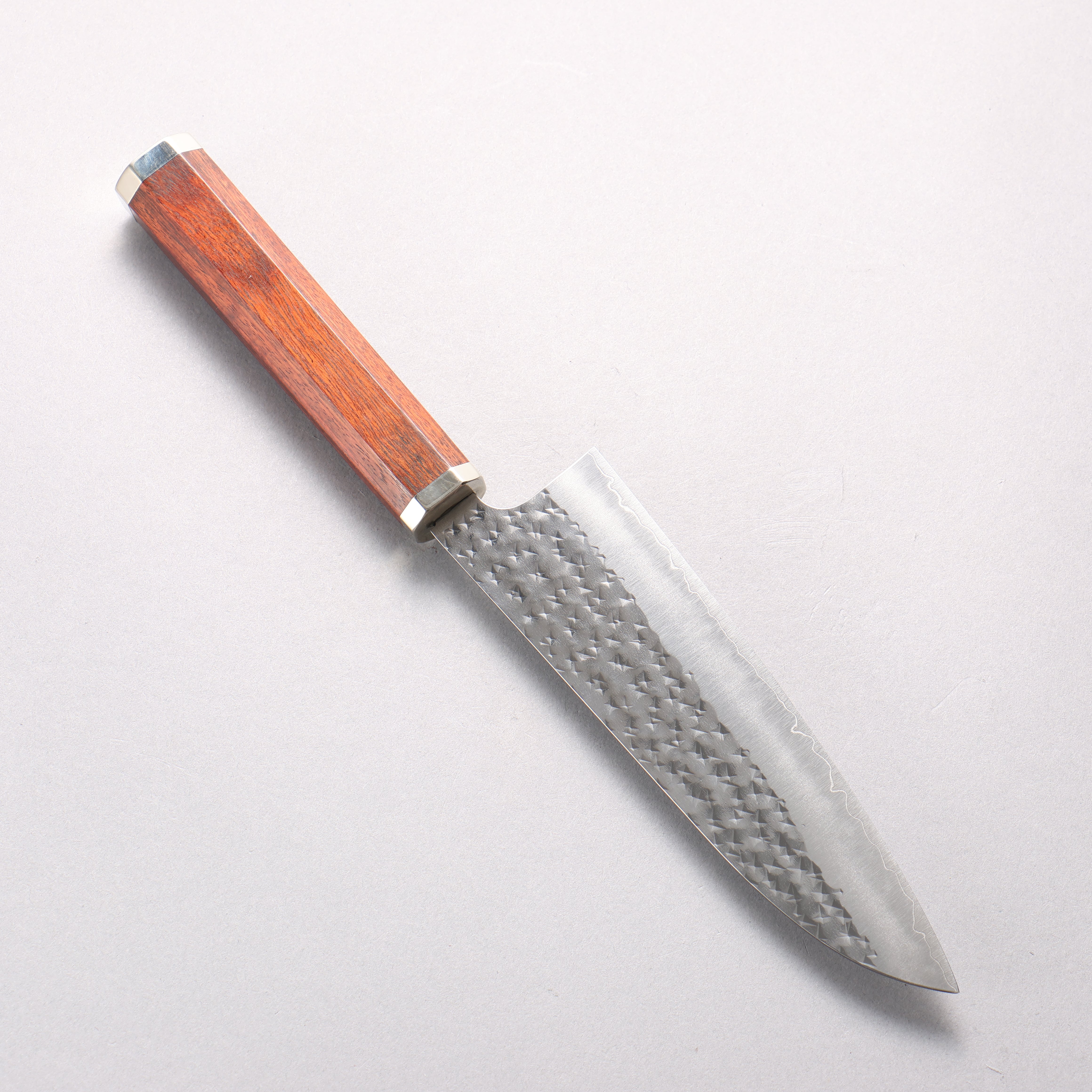 Yu Kurosaki Senko Ryu SG2 Hammered Small Santoku 150mm Bloodwood & Steel Caps Handle - Seisuke Knife