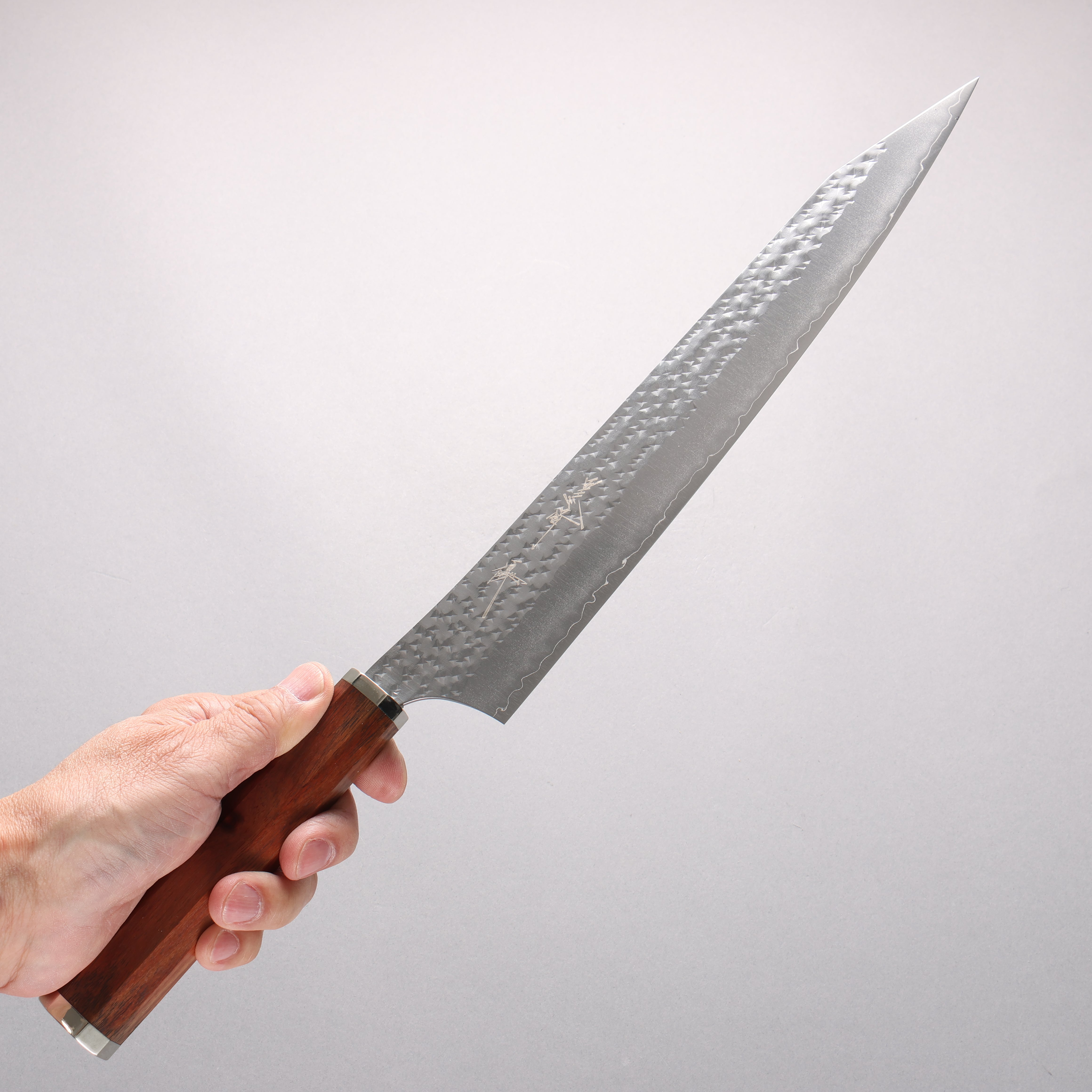 Yu Kurosaki Senko Ei SG2 Hammered Sujihiki 270mm Bloodwood & Steel Caps Handle - Seisuke Knife