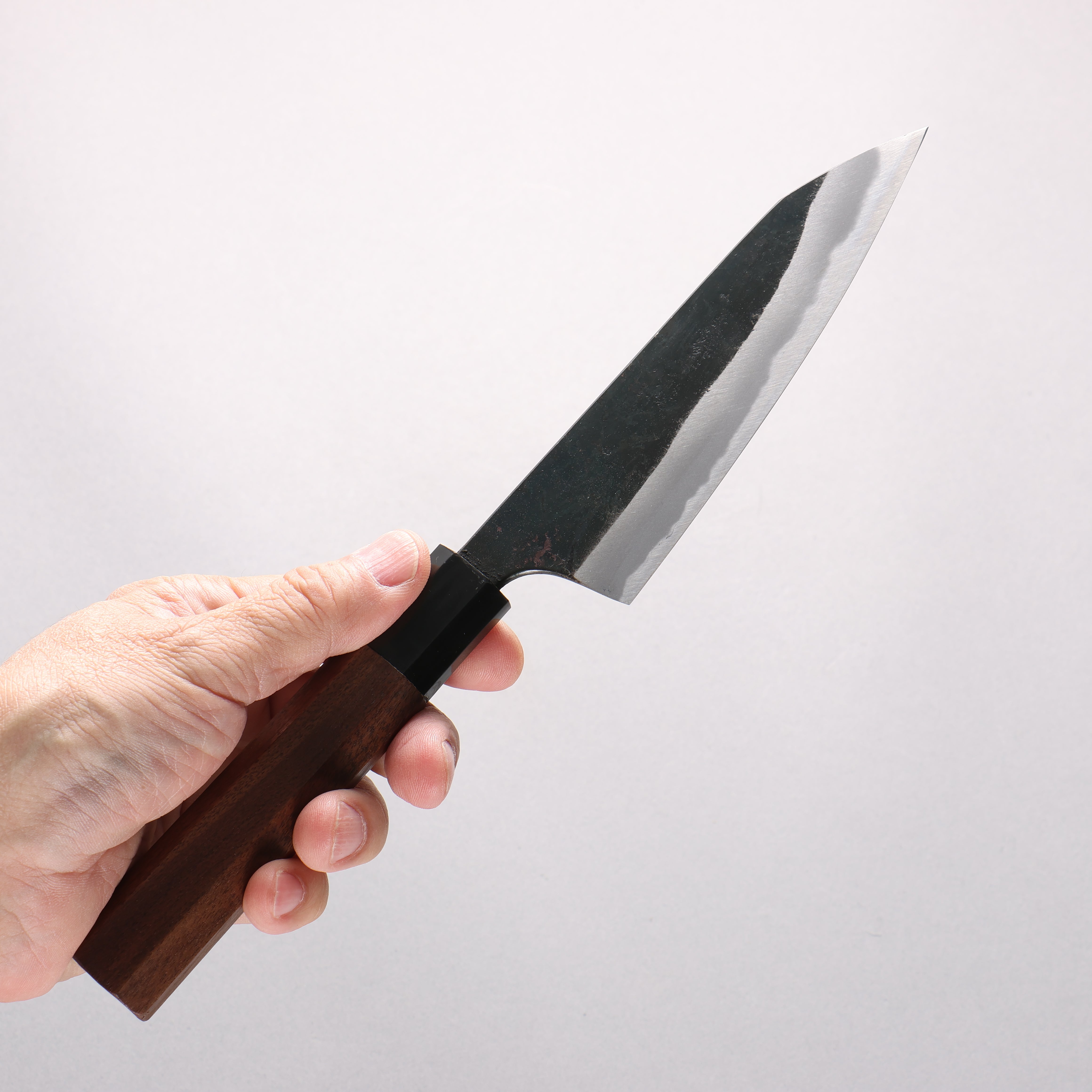 Daisuke Nishida Koharu White Steel No.1 Black Finished Petty-Utility 130mm Walnut Handle - Seisuke Knife