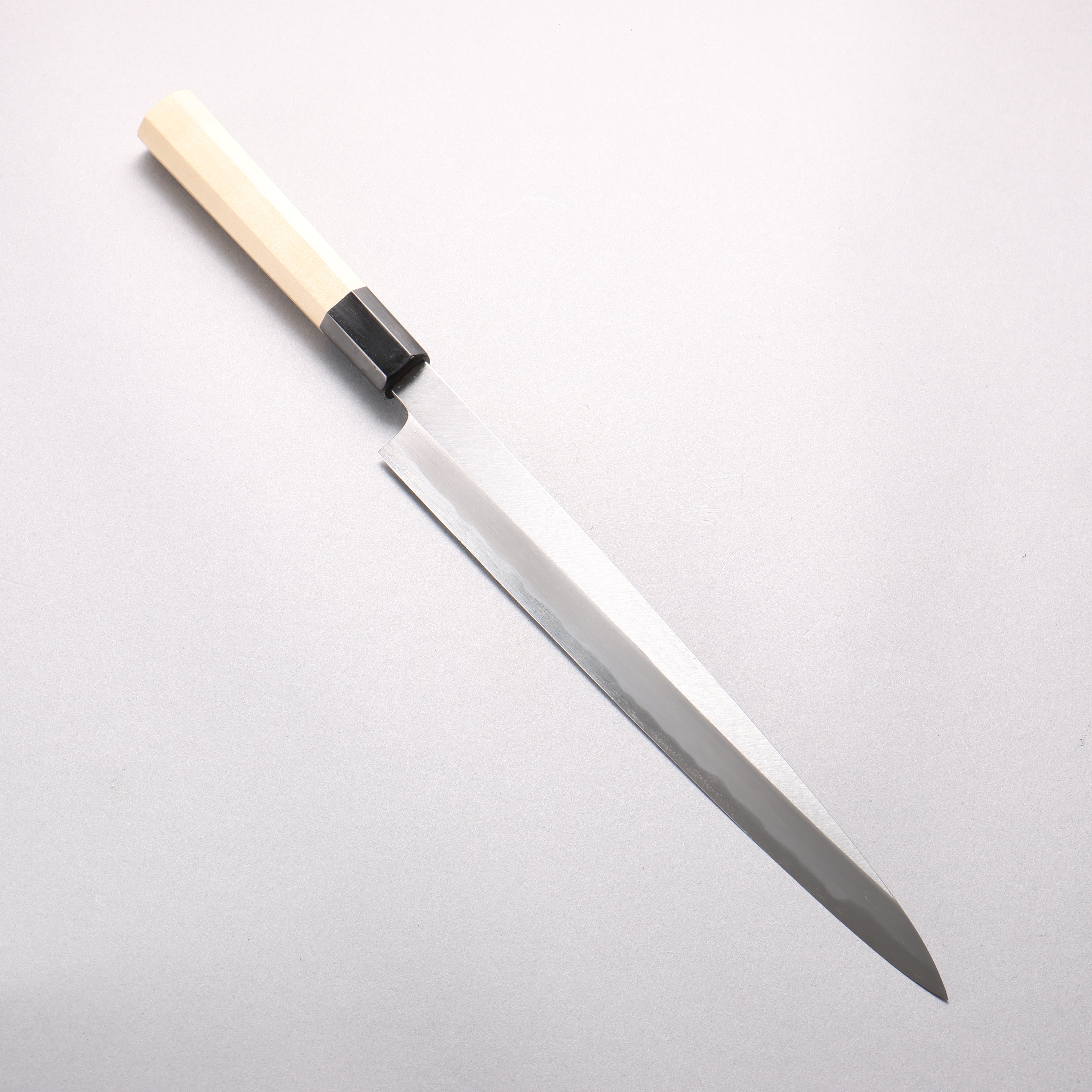 Minamoto Akitada Blue Steel No.1 Yanagiba 270mm Magnolia & Water Buffalo Horn Handle - Seisuke Knife
