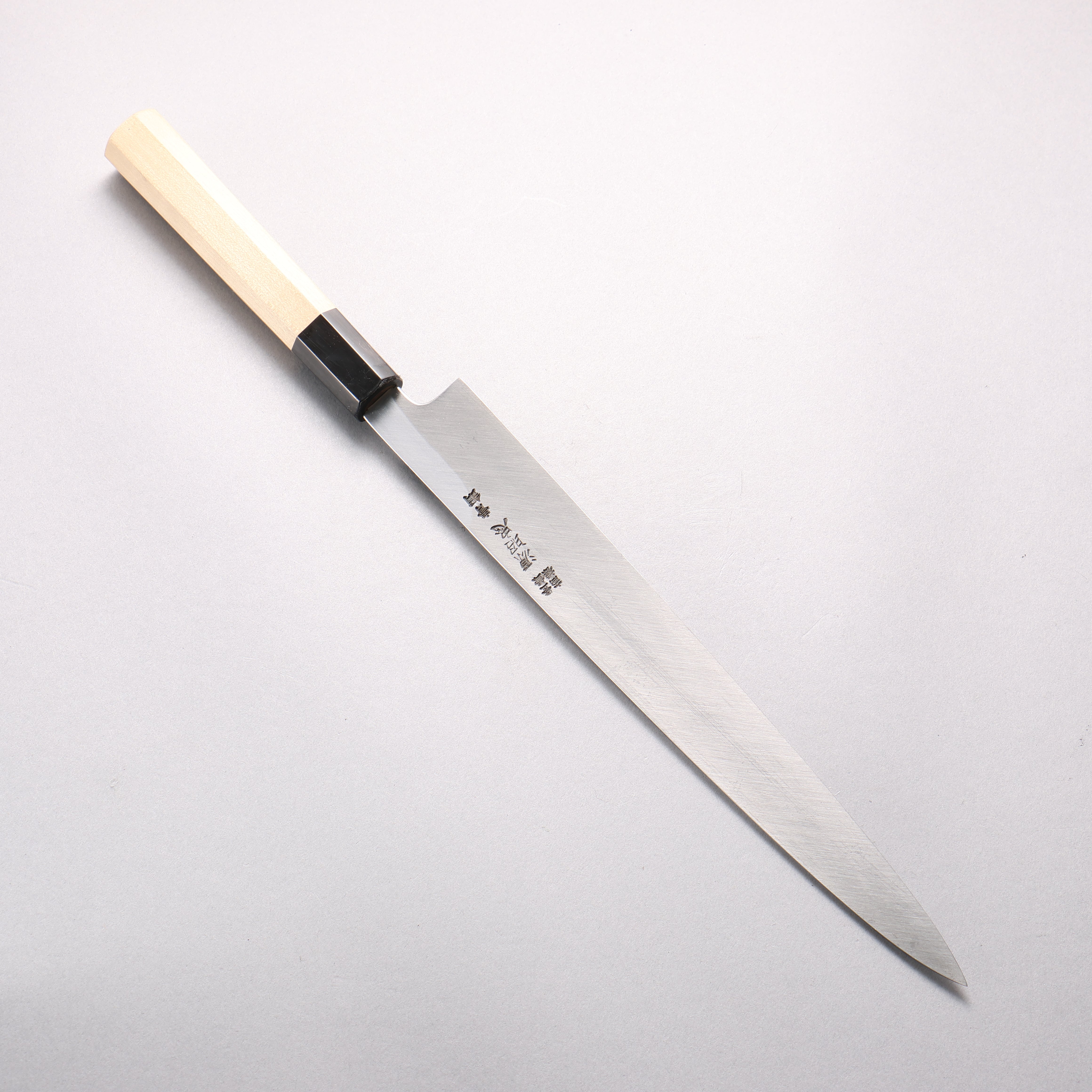 Minamoto Akitada Blue Steel No.1 Yanagiba 270mm Magnolia & Water Buffalo Horn Handle - Seisuke Knife