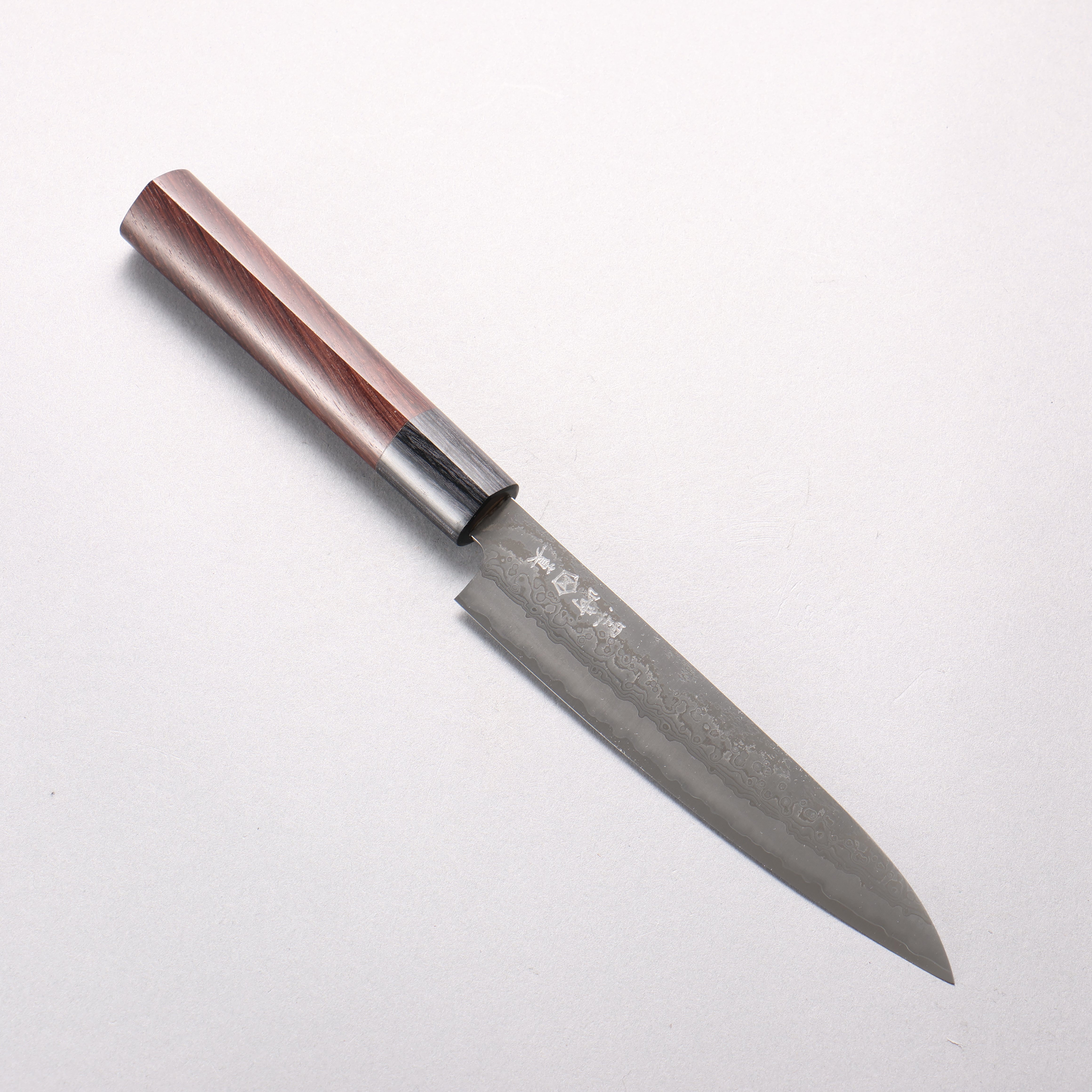 Makoto Kurosaki VG10w Damascus Petty-Utility 150mm Rosewood & Black Pakkawood Handle - Seisuke Knife