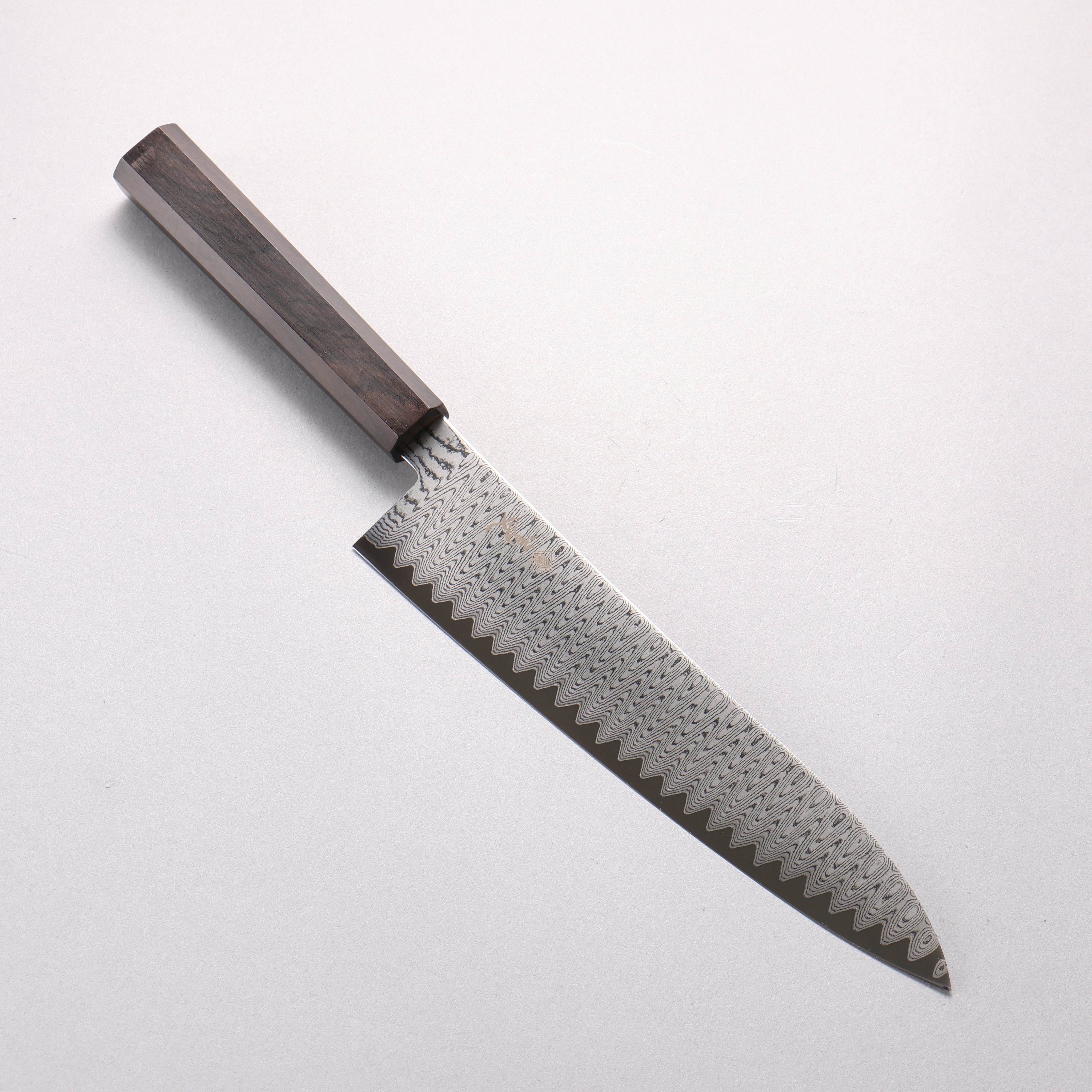Kanjyo VG10 Damascus Ladder Pattern Gyuto 210mm Ebony Wood Handle - Seisuke Knife