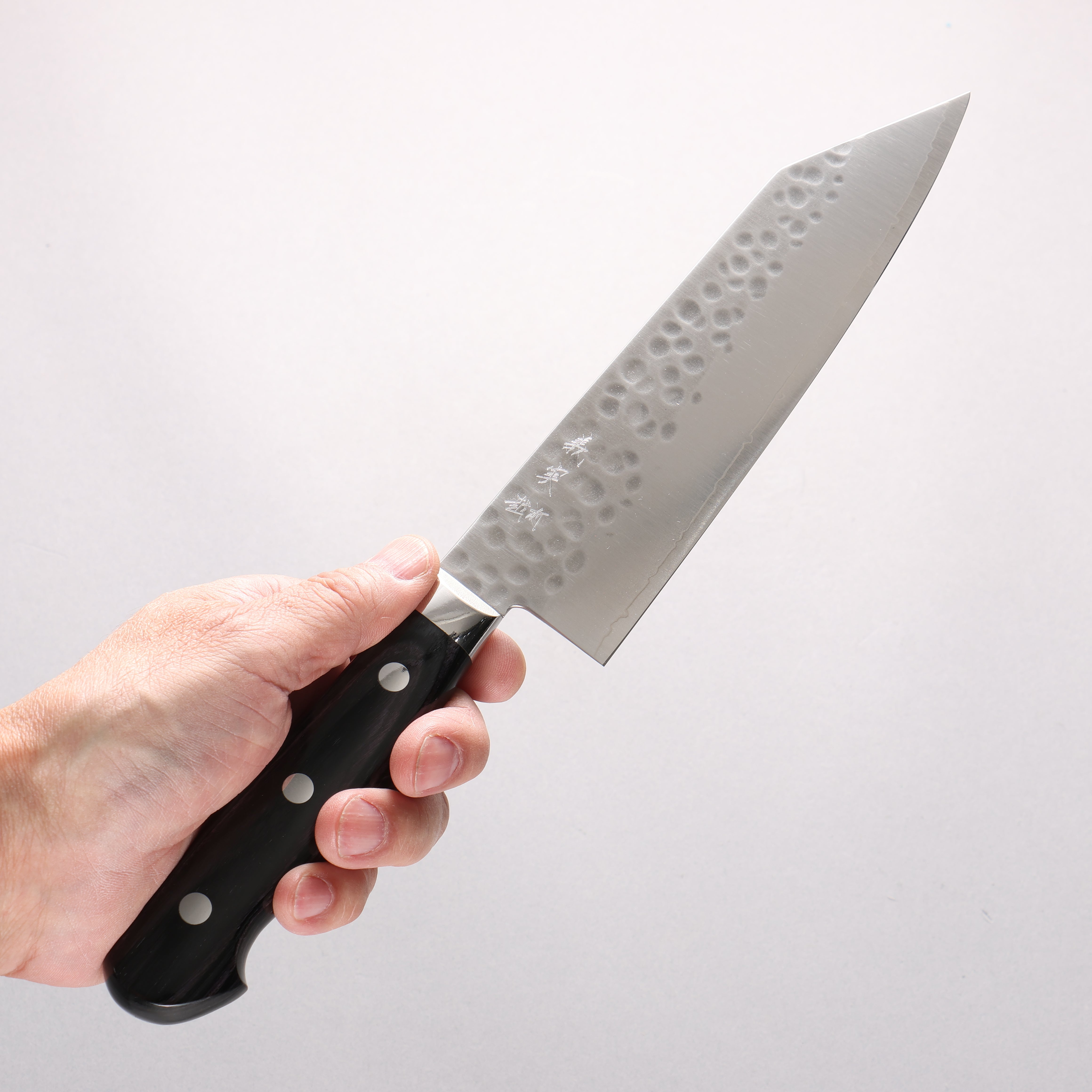 Yoshimi Kato SG2 Hammered(Maru) Bunka 170mm Purple Pakka wood Handle - Seisuke Knife
