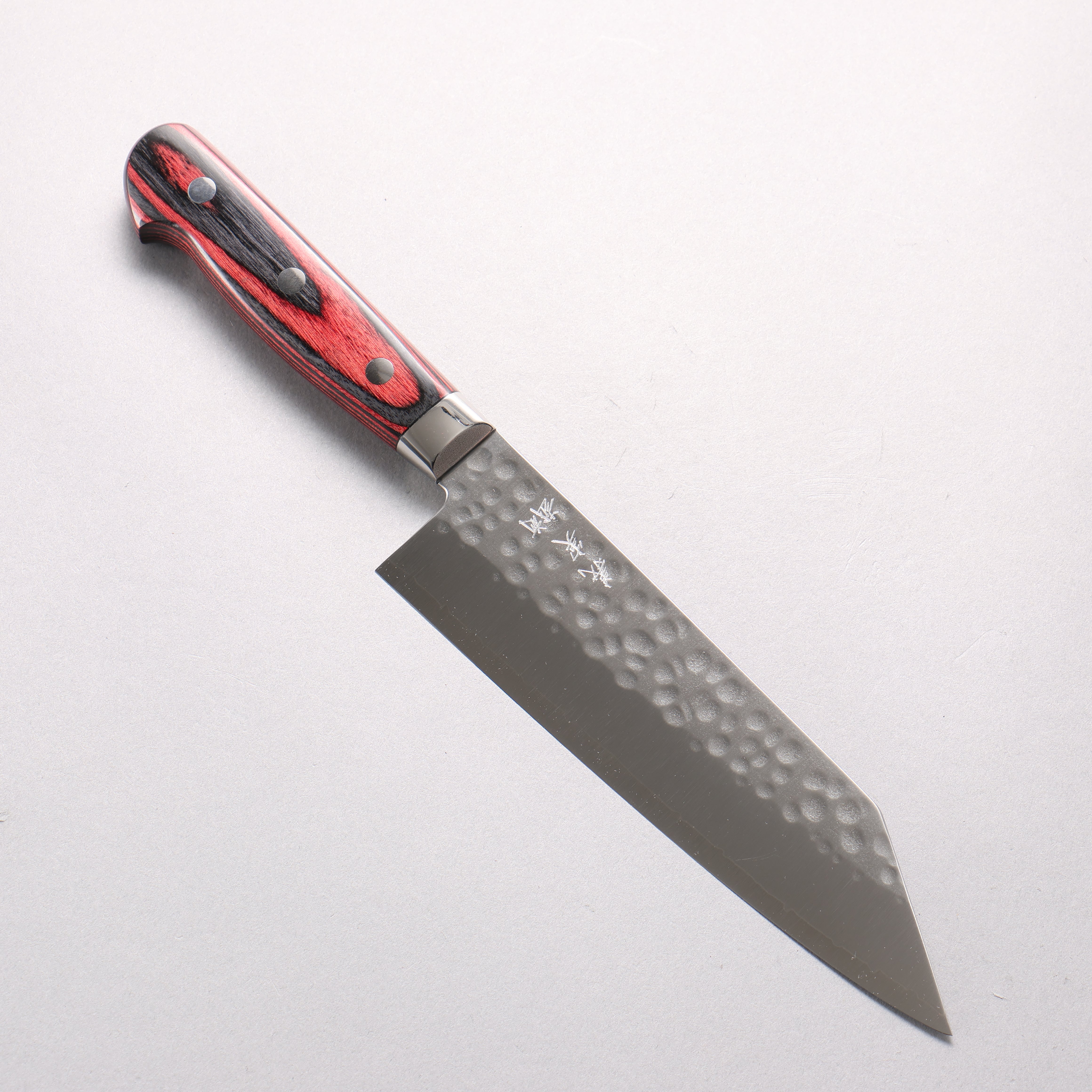 Yoshimi Kato SG2 Hammered(Maru) Bunka 170mm Red Pakka wood Handle - Seisuke Knife