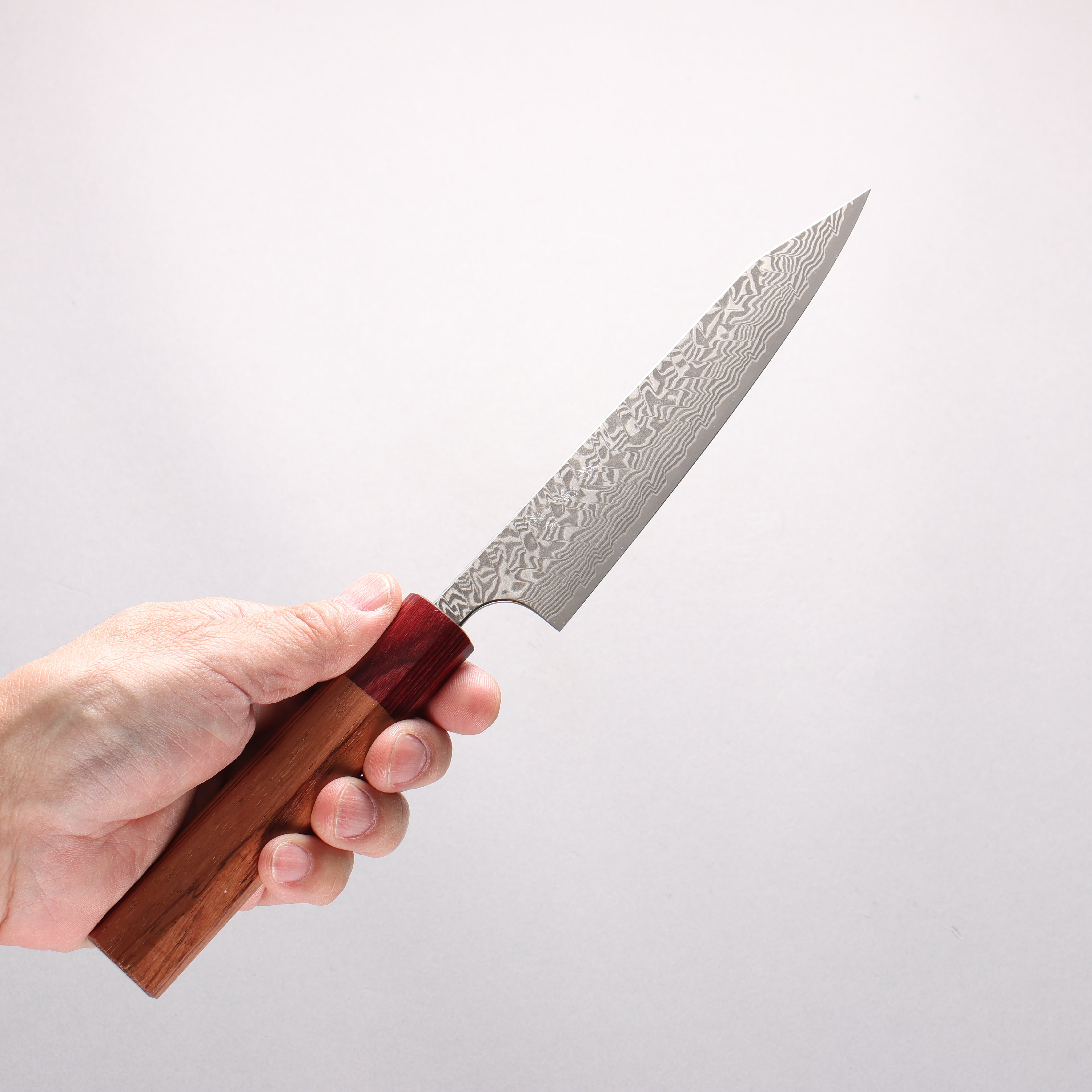Yoshimi Kato SG2 Black Damascus Kiritsuke Petty-Utility 150mm Honduras (ferrule: Red Pakka wood) Handle - Seisuke Knife