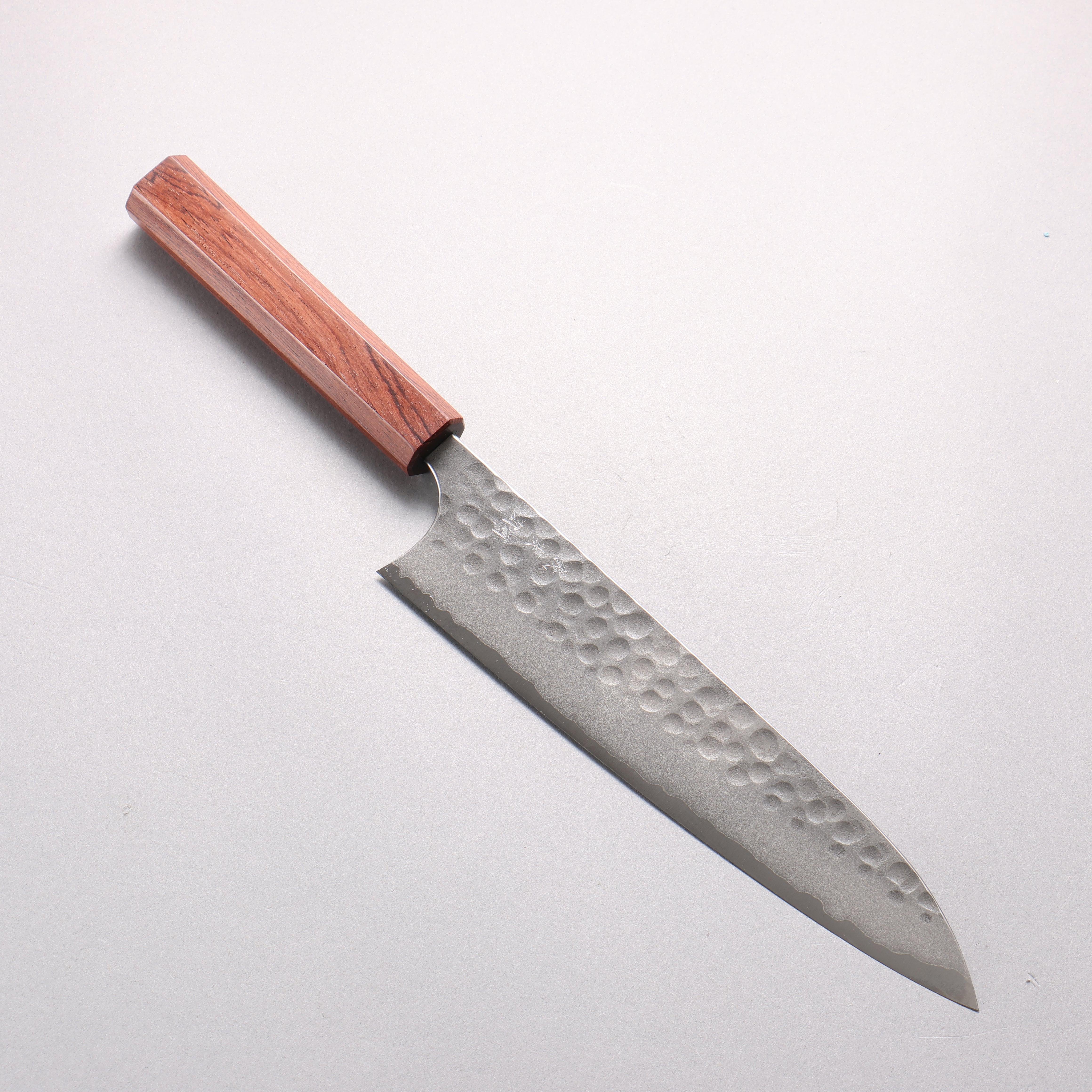 Yoshimi Kato Blue Super Nashiji Maru Hammered Gyuto 210mm Shitan Handle - Seisuke Knife