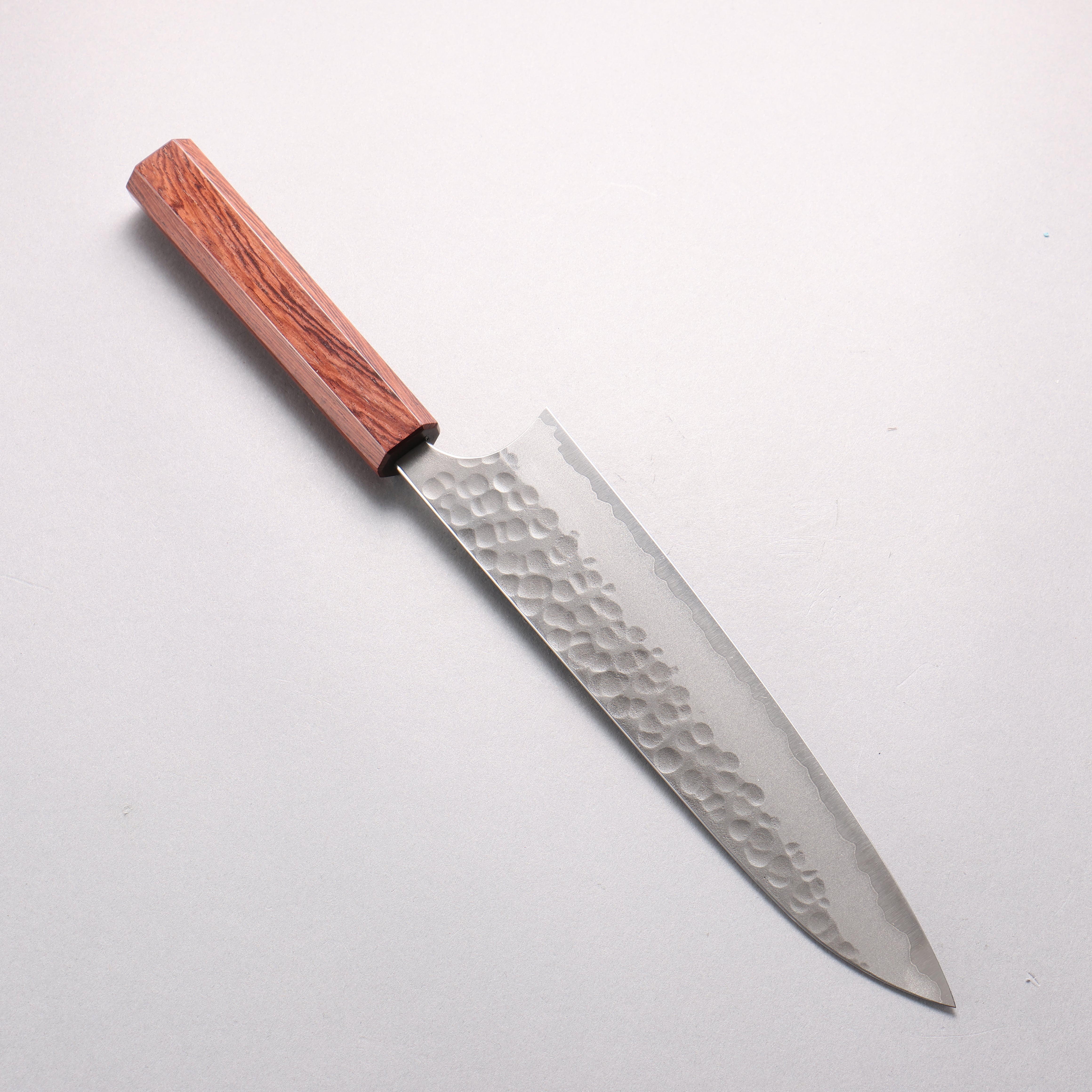 Yoshimi Kato Blue Super Nashiji Maru Hammered Gyuto 210mm Shitan Handle - Seisuke Knife