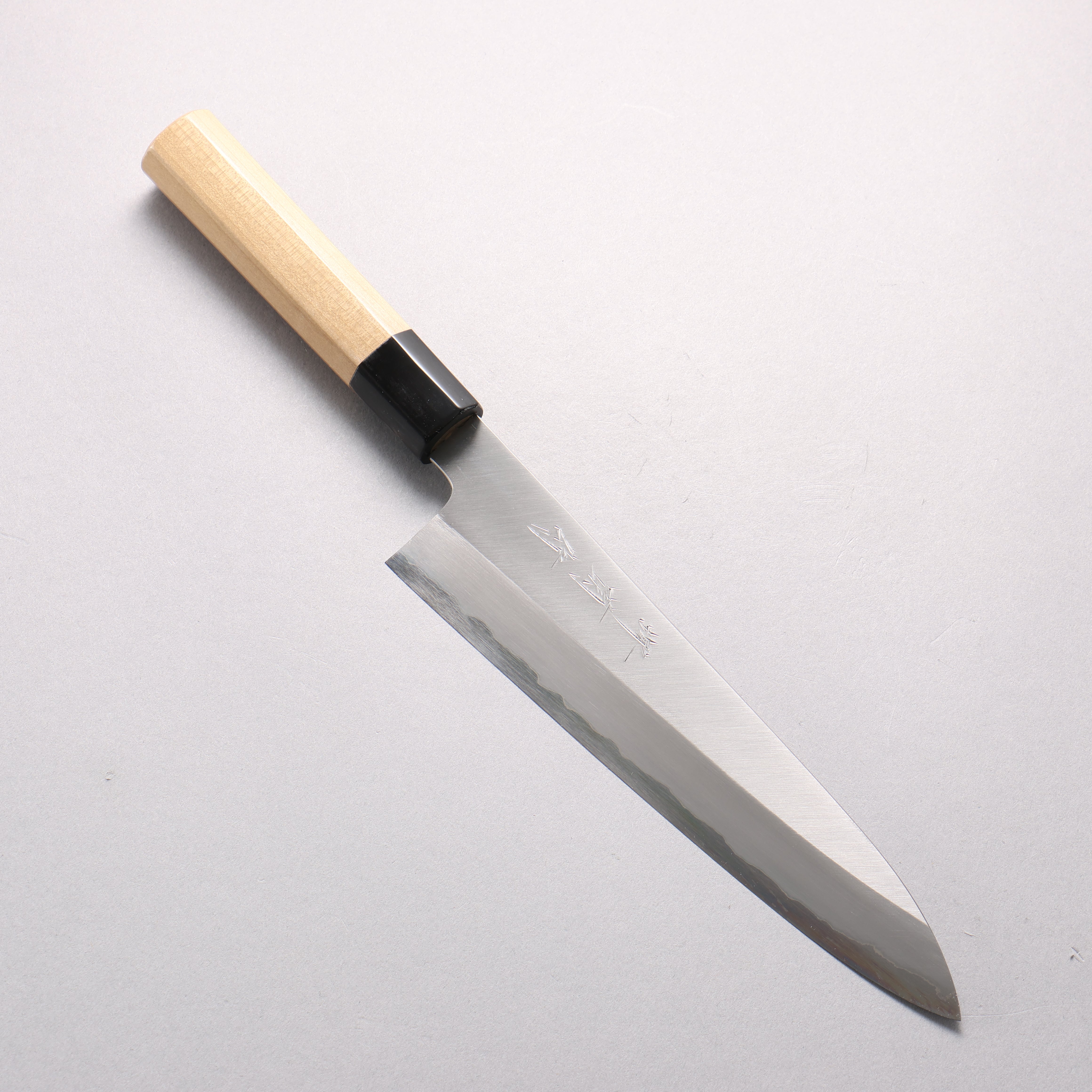 Sakai Kikumori White Steel No.1 Gyuto 210mm Magnolia (Ferrule: Water Buffalo Horn) Handle - Seisuke Knife