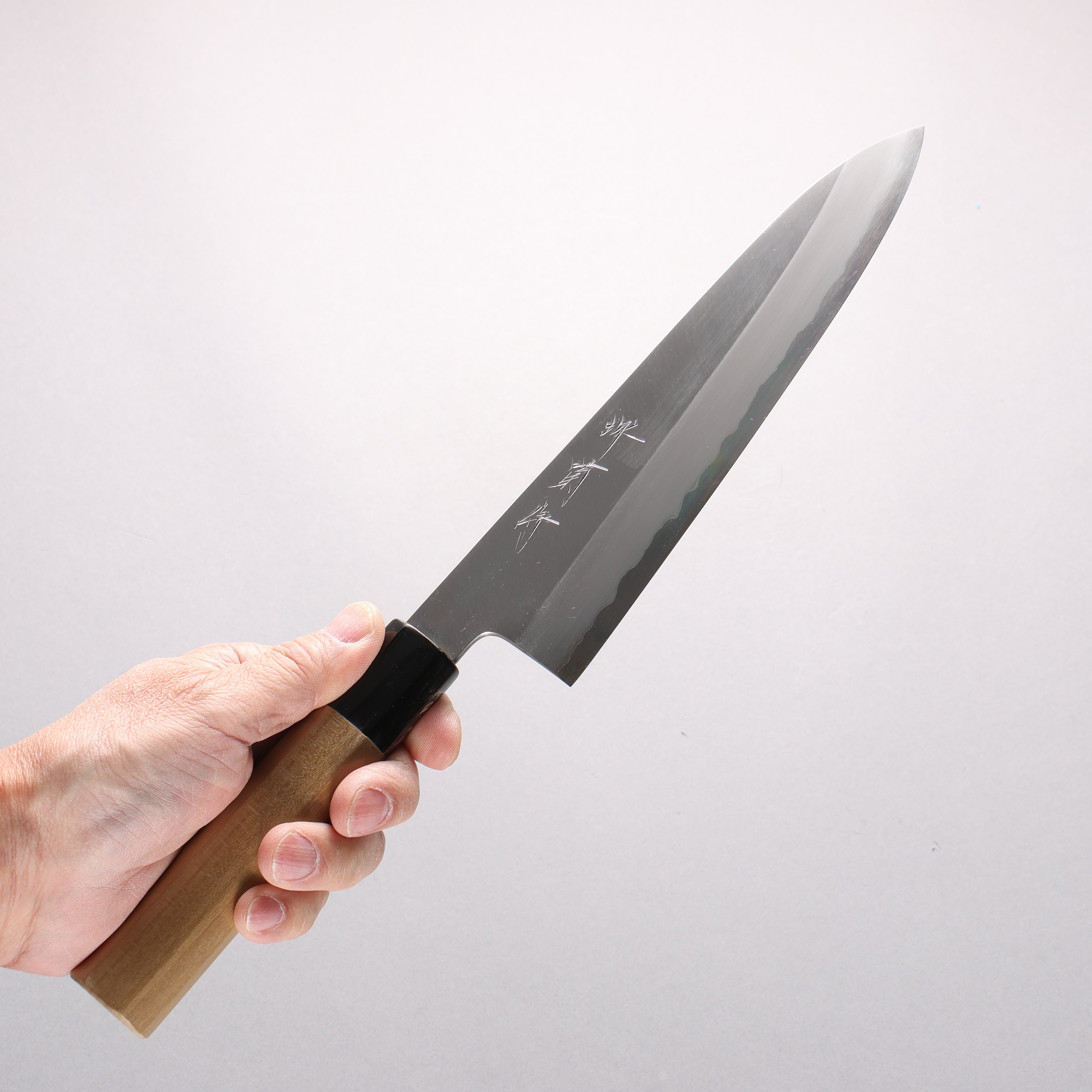 Sakai Kikumori White Steel No.1 Gyuto 210mm Magnolia (Ferrule: Water Buffalo Horn) Handle - Seisuke Knife