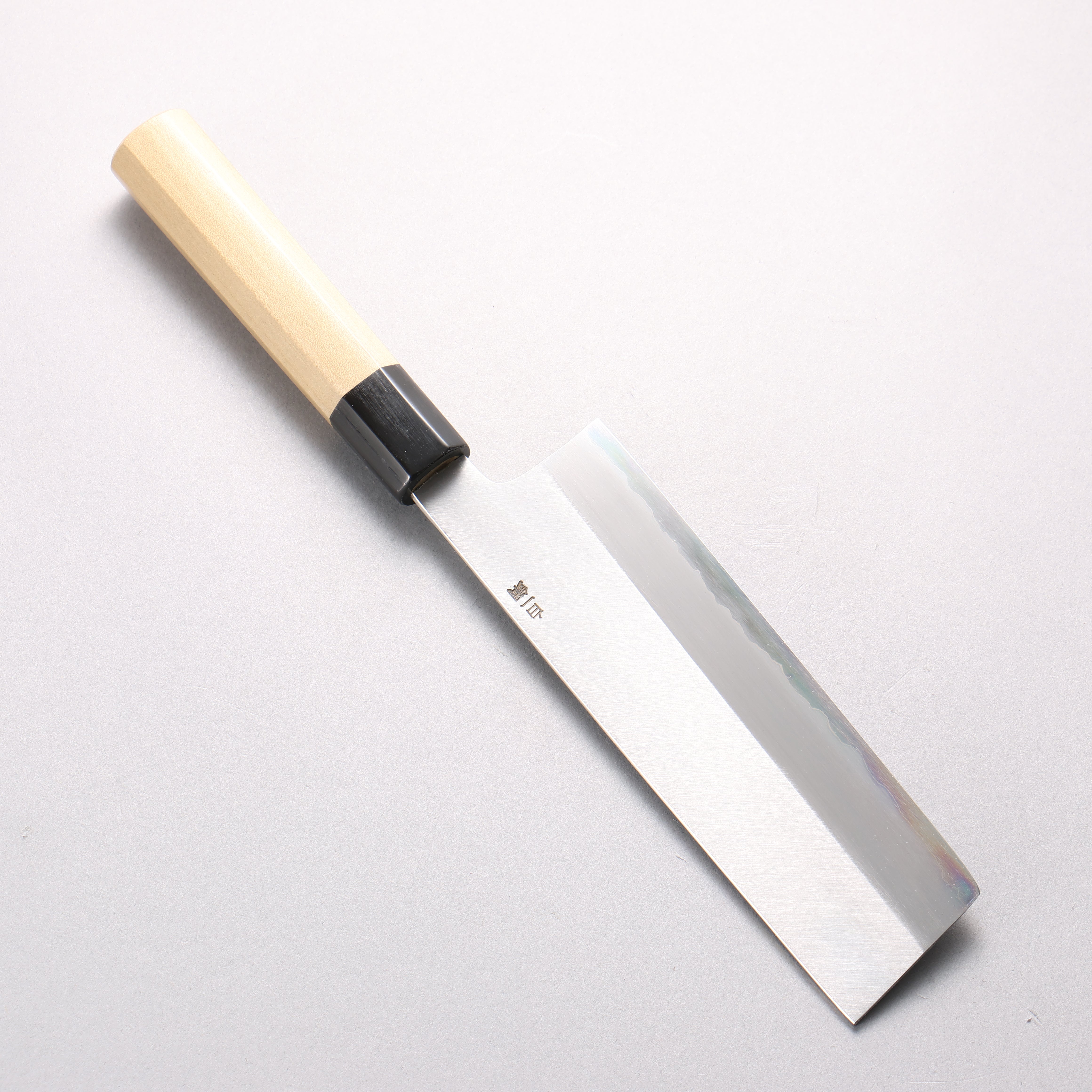 Sakai Kikumori White Steel No.1 Nakiri 180mm Magnolia & Water Buffalo Horn Handle - Seisuke Knife