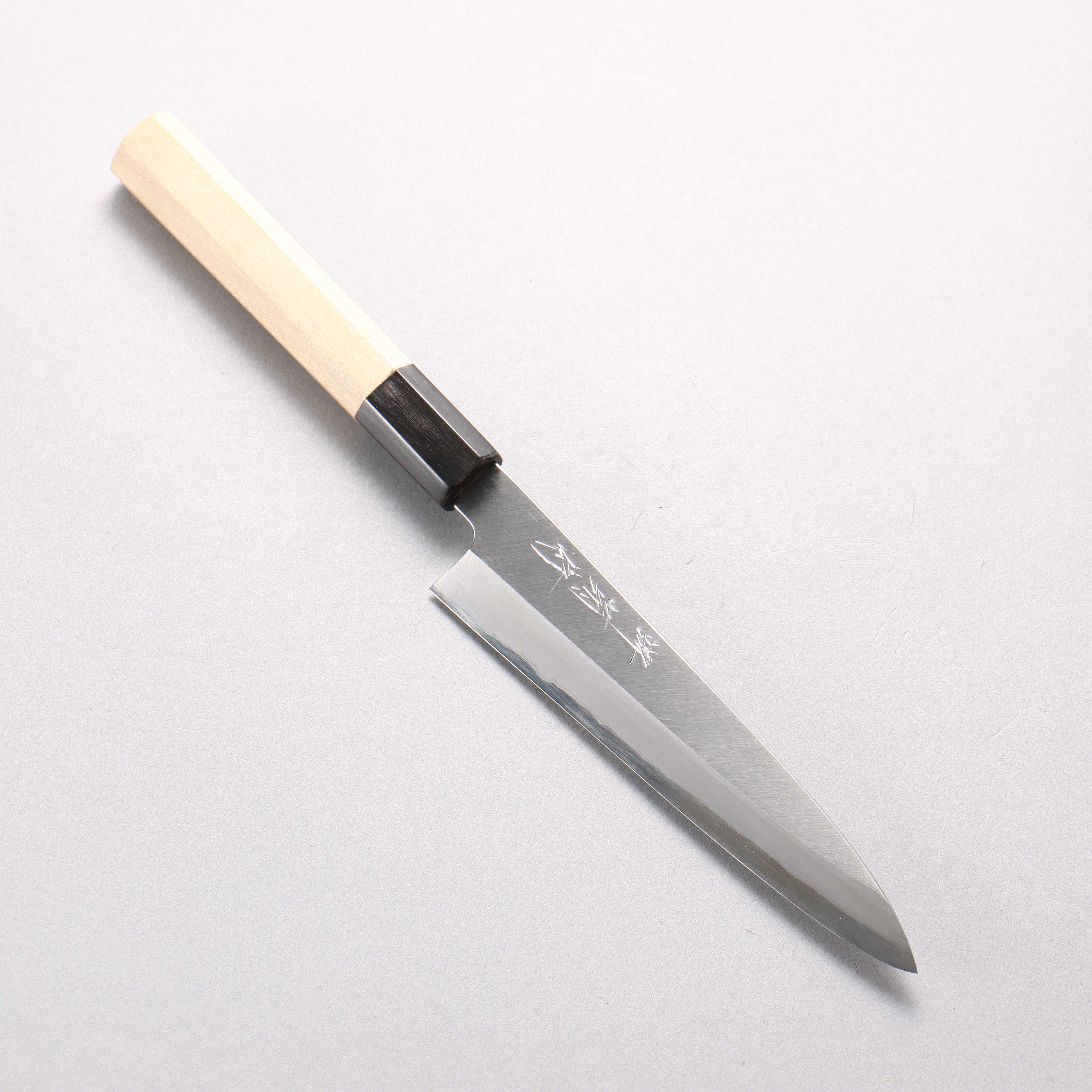 Sakai Kikumori White Steel No.1 Petty-Utility 150mm Magnolia & Water Buffalo Horn Handle - Seisuke Knife
