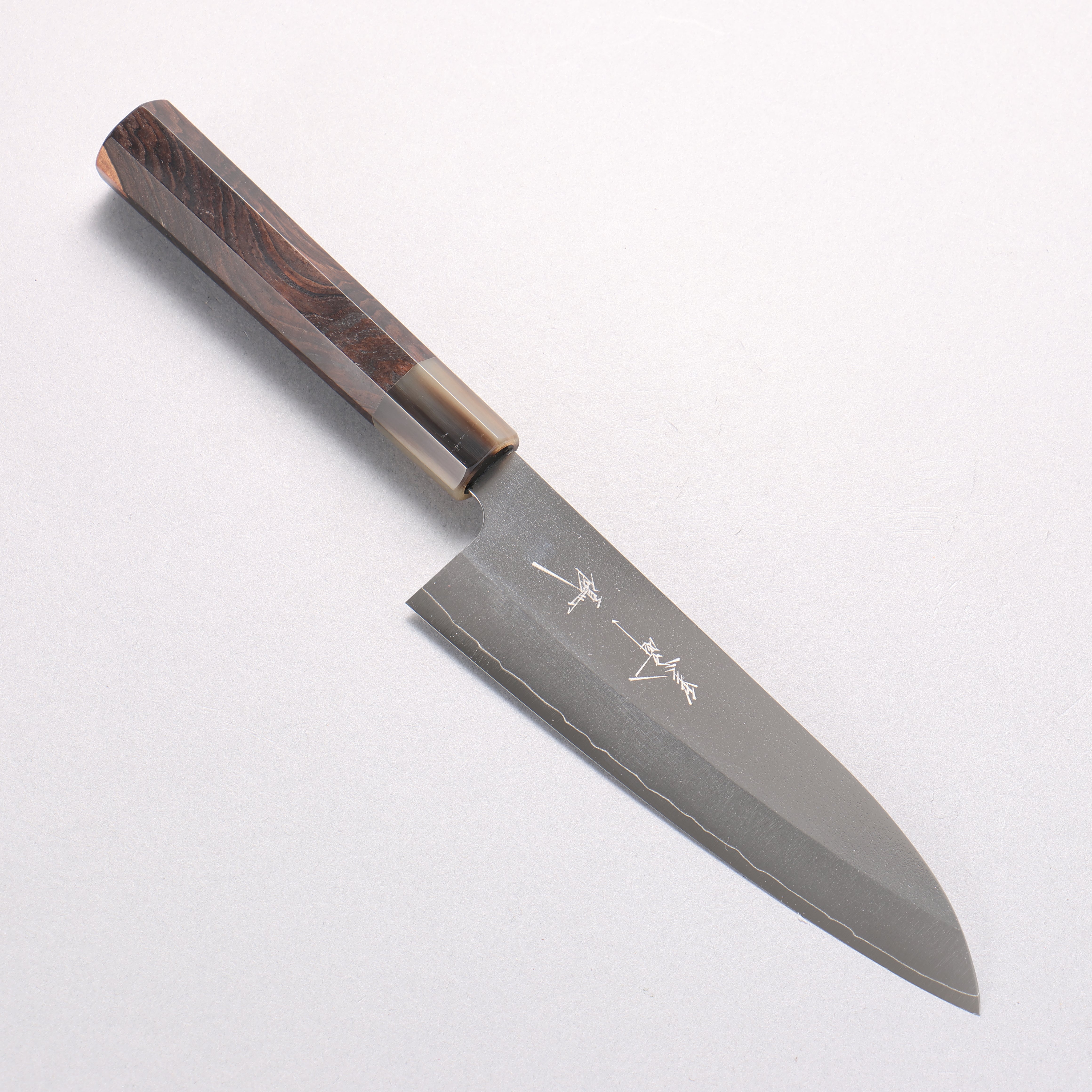 Yu Kurosaki New Gekko VG-XEOS Small Santoku 150mm Ebony Wood (ferrule: White Water Buffalo Horn) Handle - Seisuke Knife