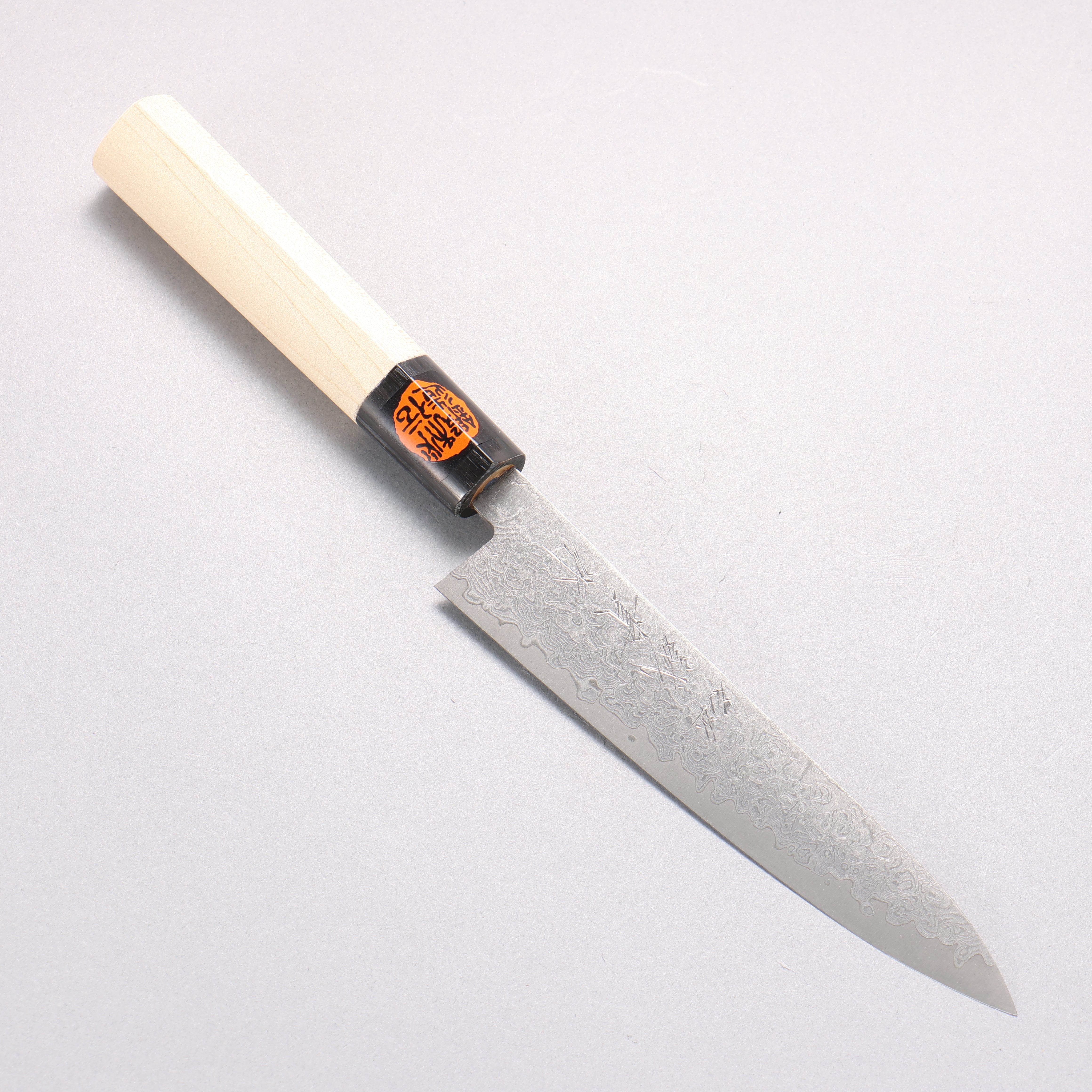 Shigeki Tanaka VG10 17 Layer Damascus Petty-Utility 150mm Magnolia & Water Buffalo Horn Handle - Seisuke Knife