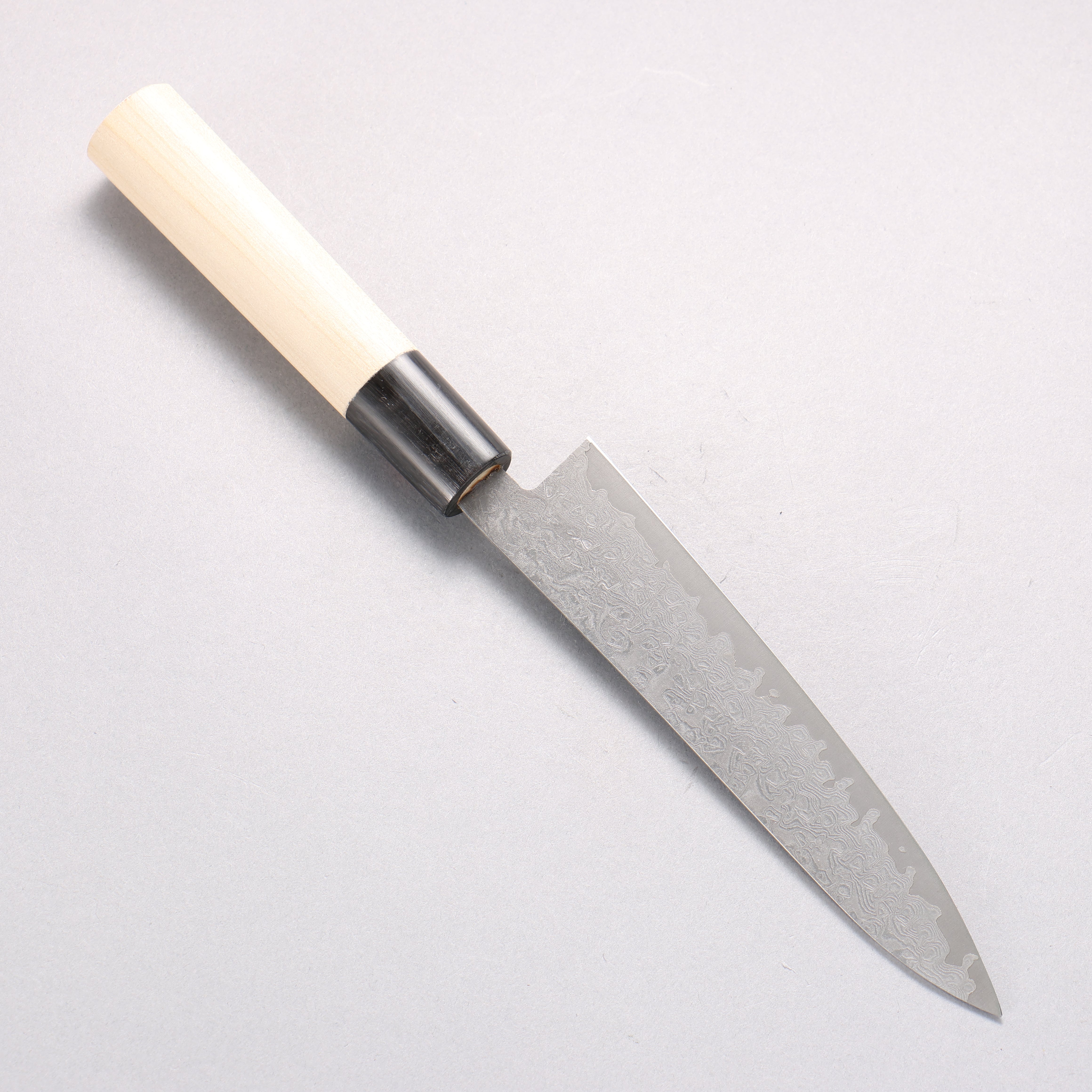 Shigeki Tanaka VG10 17 Layer Damascus Petty-Utility 150mm Magnolia & Water Buffalo Horn Handle - Seisuke Knife