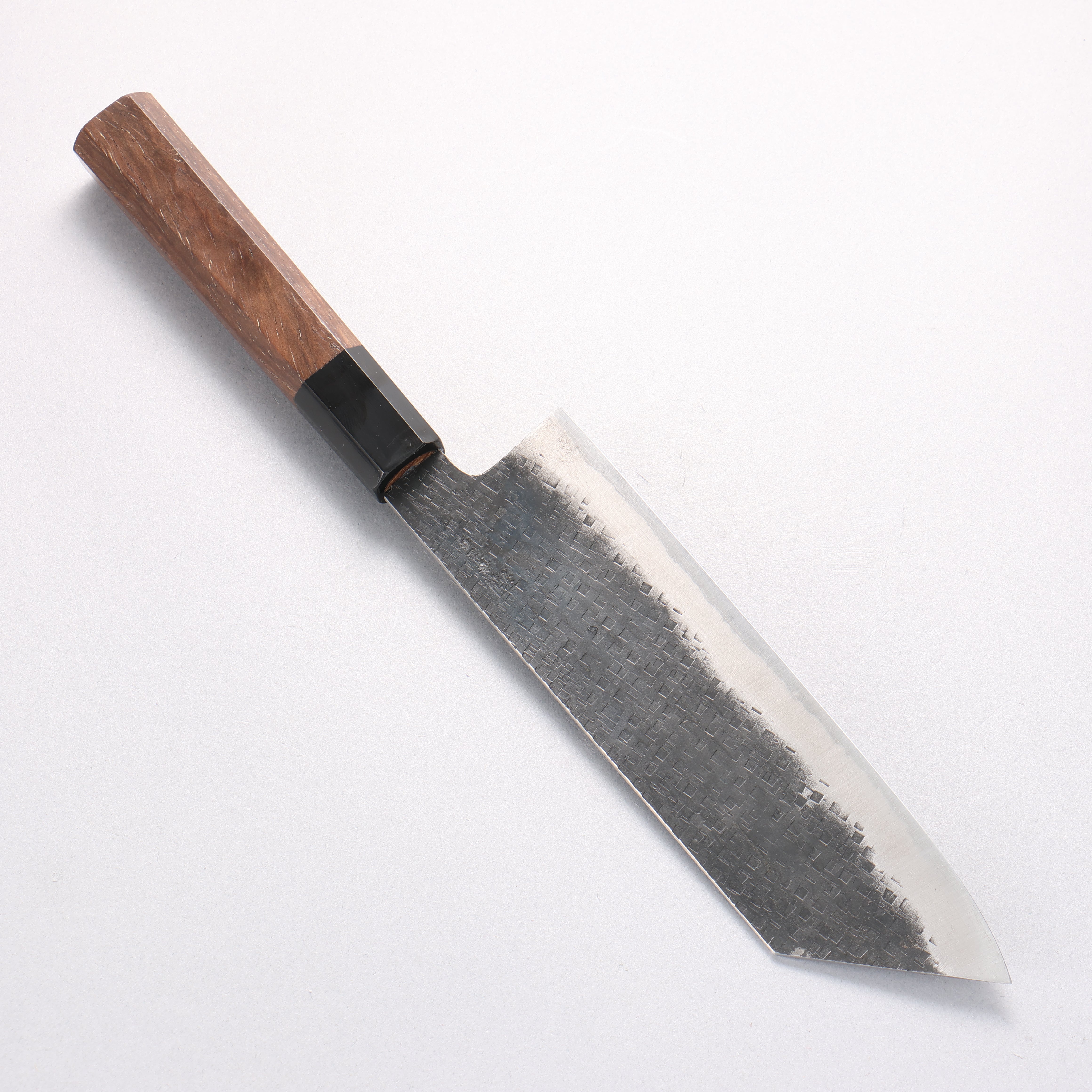 Shigeki Tanaka TEKKA Blue Steel No.2 Kurouchi Square Hammered Nakiri 180mm Walnut Handle - Seisuke Knife