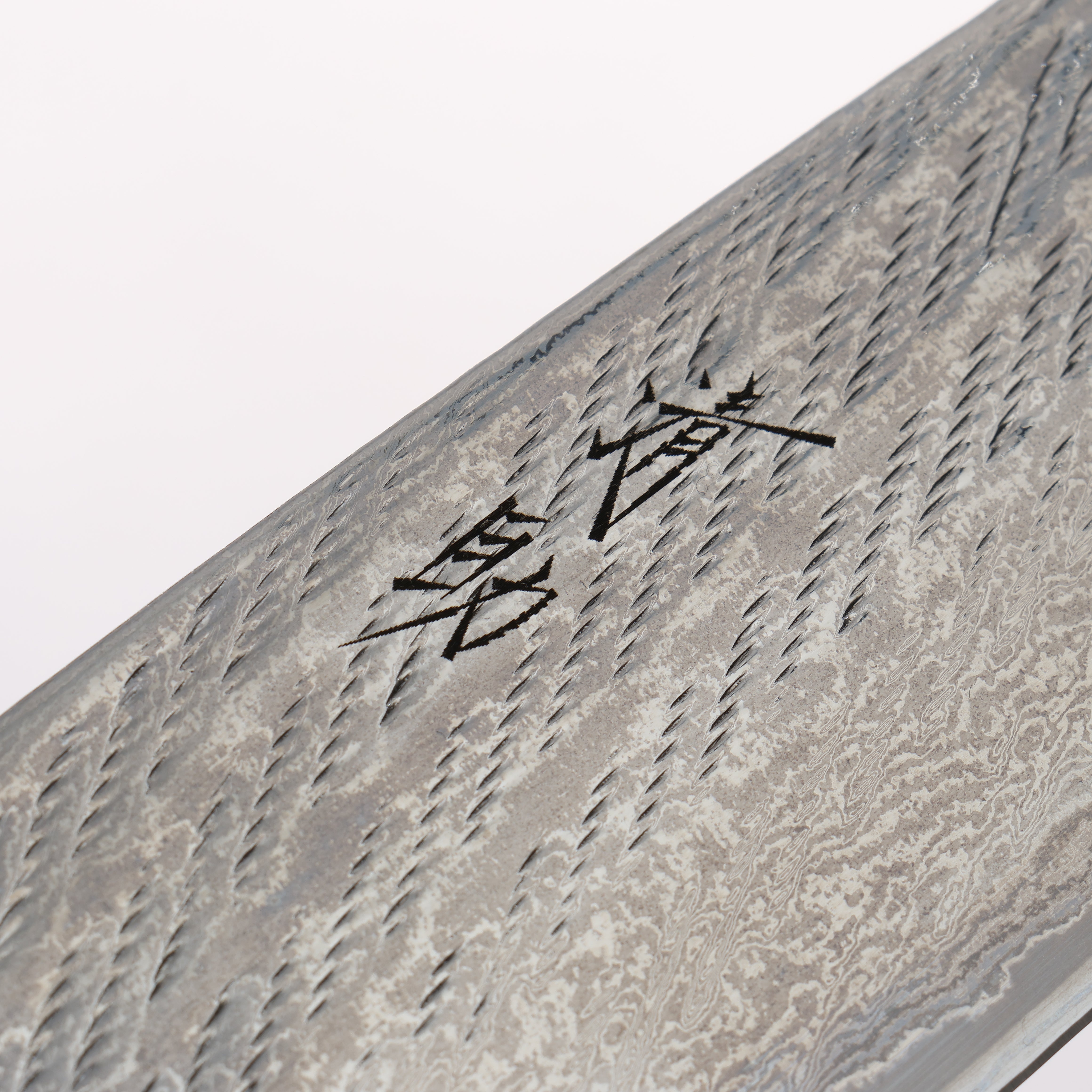 Seisuke Silver Steel No.3 Hammered Damascus Rope Pattern Santoku 170mm Ebony Wood (ferrule: Black Water Buffalo Horn) Handle - Seisuke Knife
