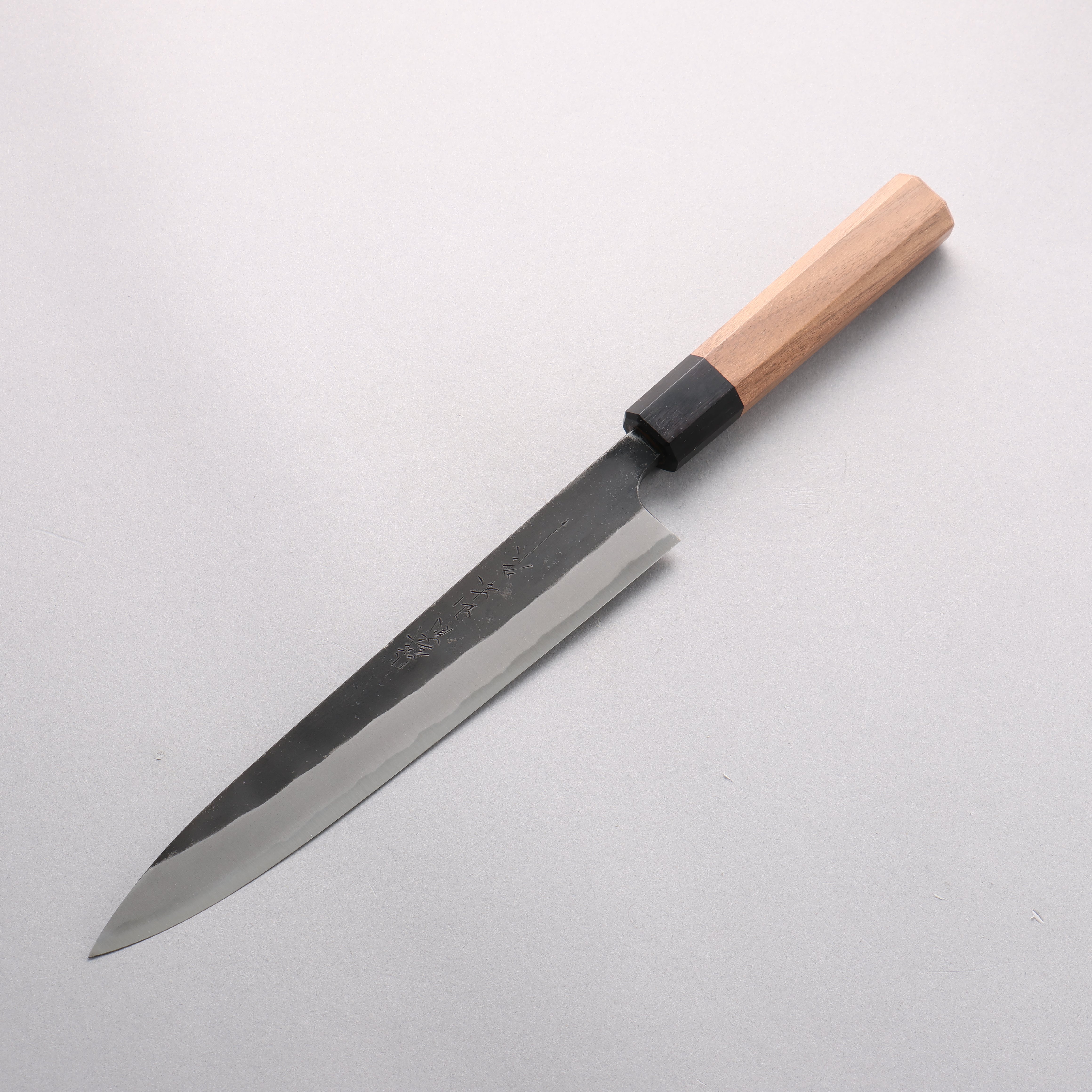 Nao Yamamoto White Steel No.2 Black Finished Sujihiki 210mm Walnut Handle - Seisuke Knife