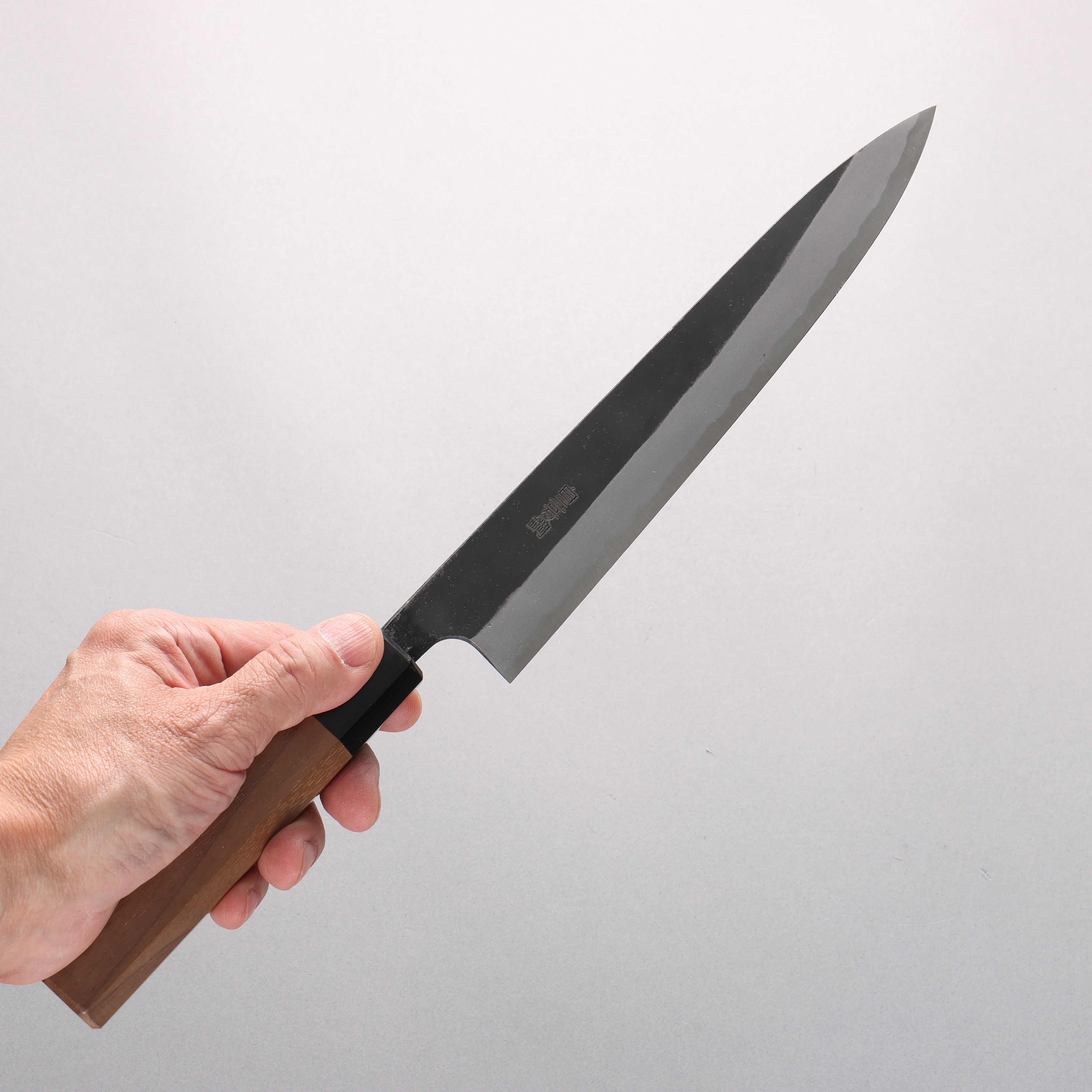 Nao Yamamoto White Steel No.2 Black Finished Sujihiki 210mm Walnut Handle - Seisuke Knife