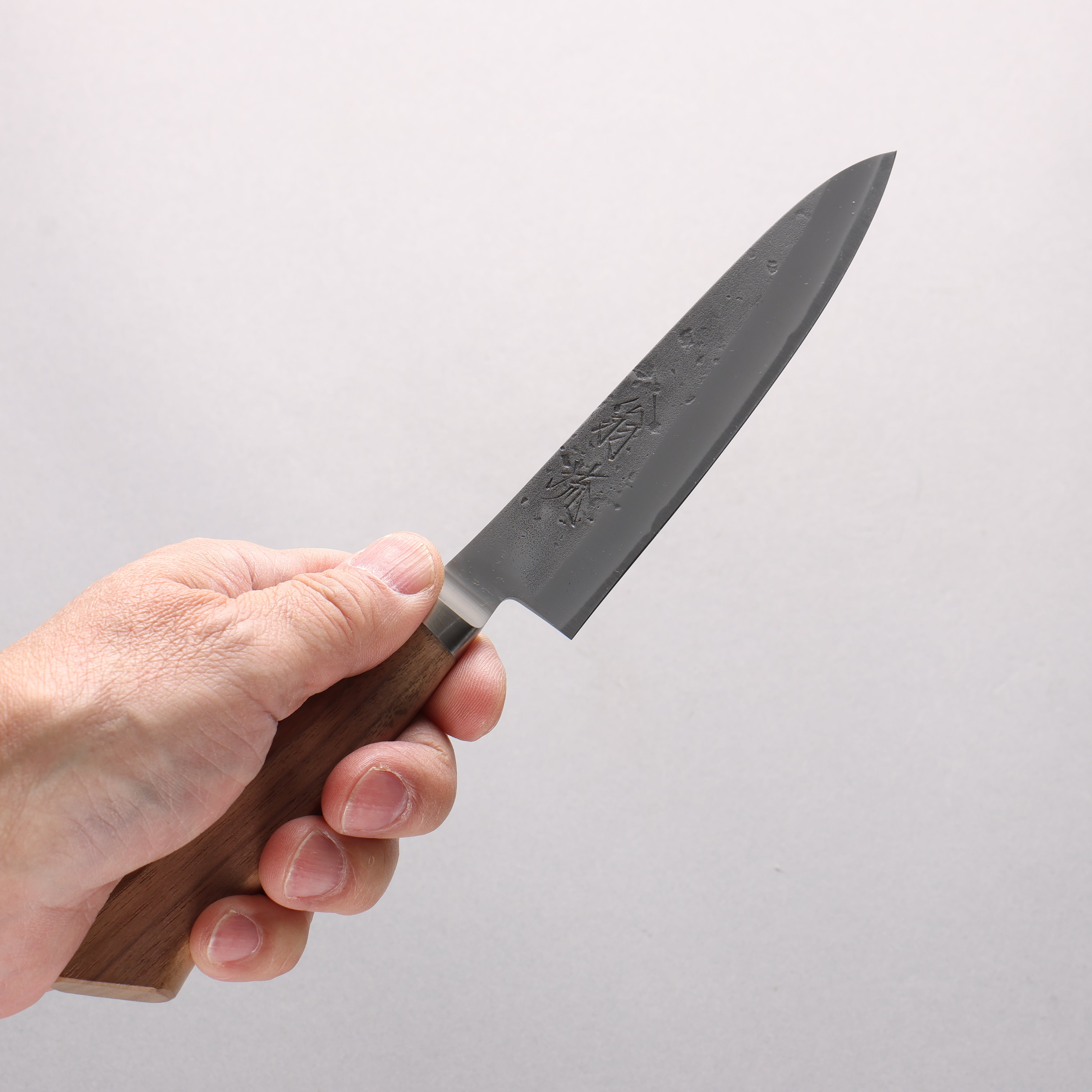 Oul Blue Steel Nashiji Petty-Utility 125mm Walnut Handle - Seisuke Knife