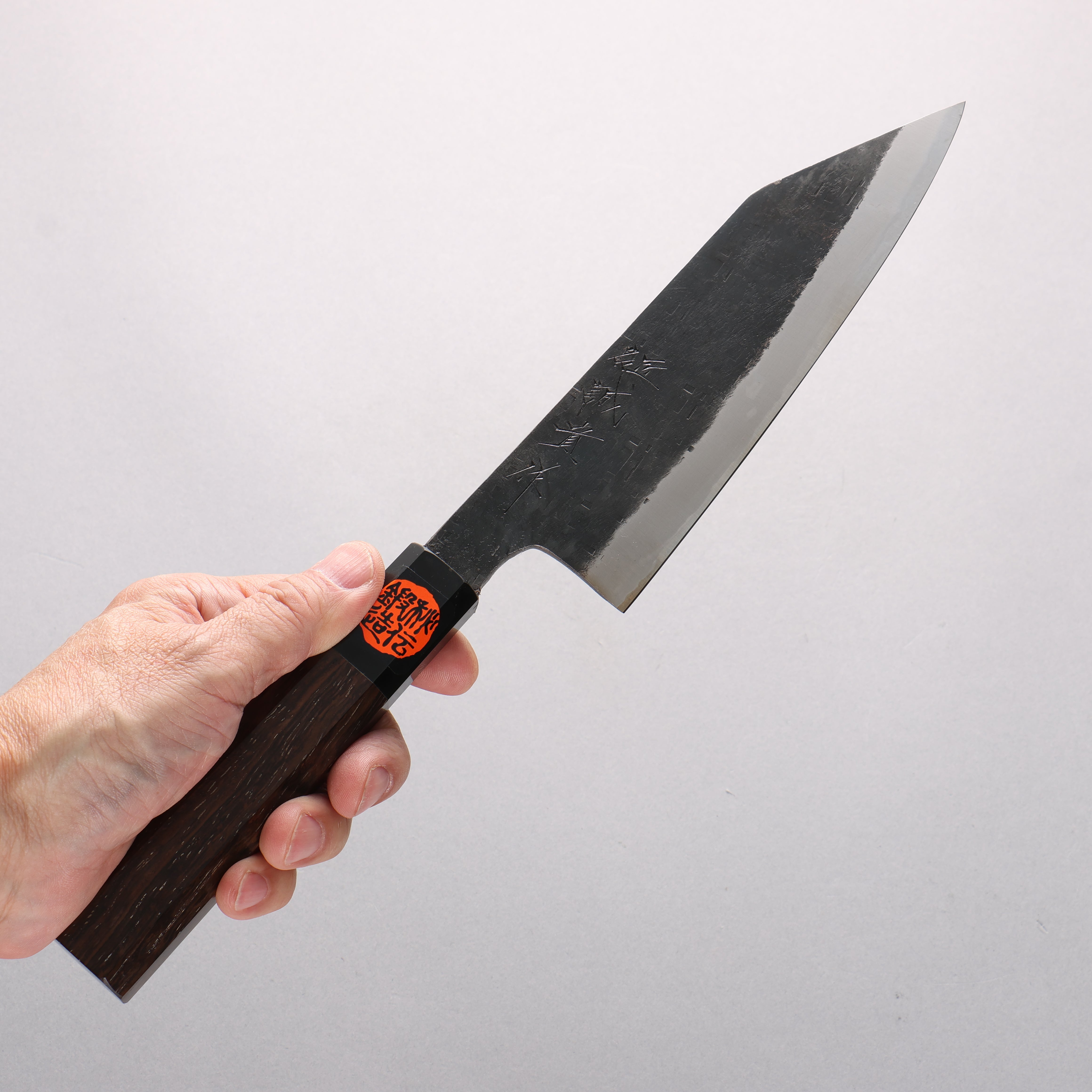 Shigeki Tanaka TEKKA Blue Steel No.2 Kurouchi Hammered Kiritsuke Santoku 165mm Walnut Handle - Seisuke Knife