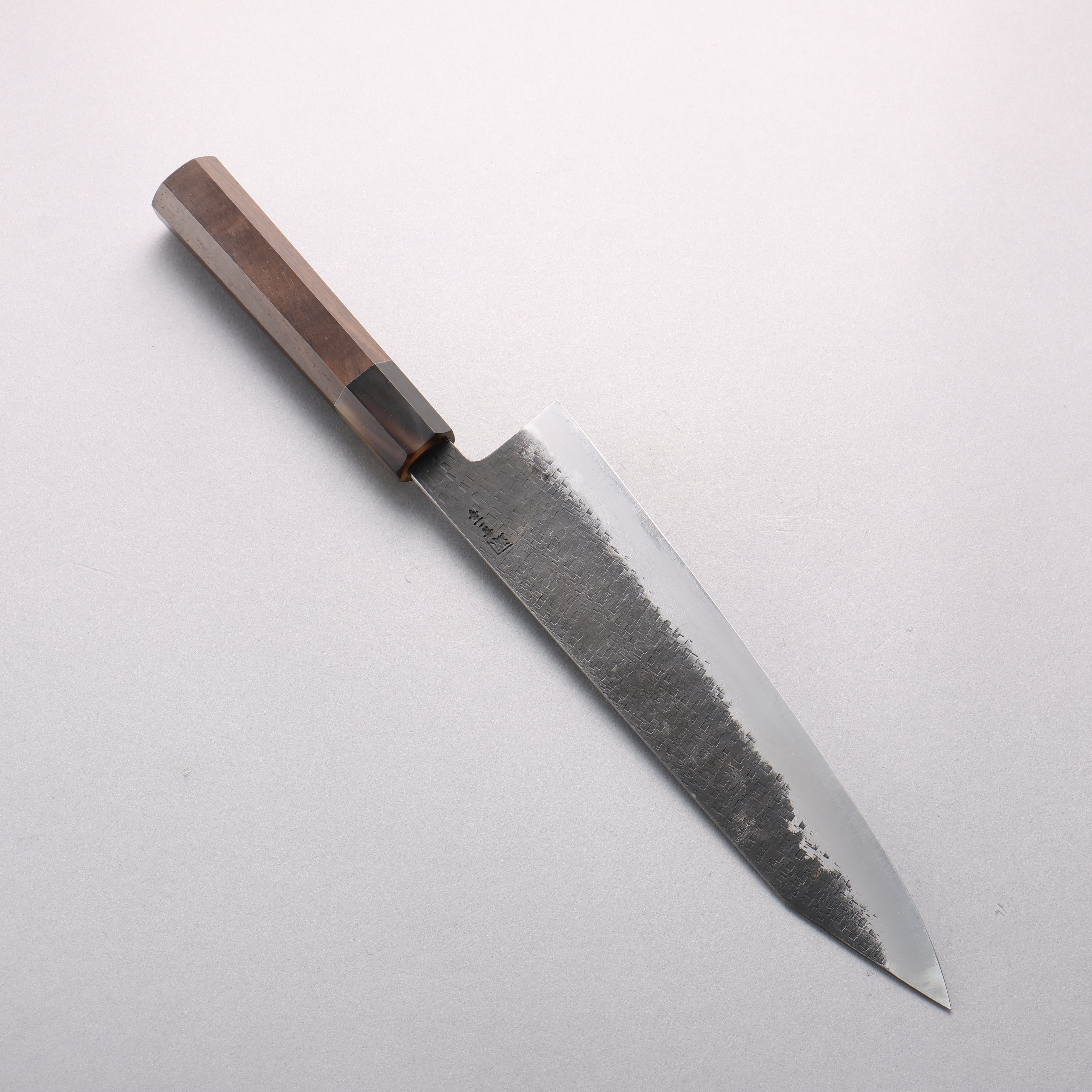 Shigeki Tanaka TEKKA Blue Steel No.2 Kurouchi Hammered Kiritsuke Gyuto 240mm Walnut Handle - Seisuke Knife