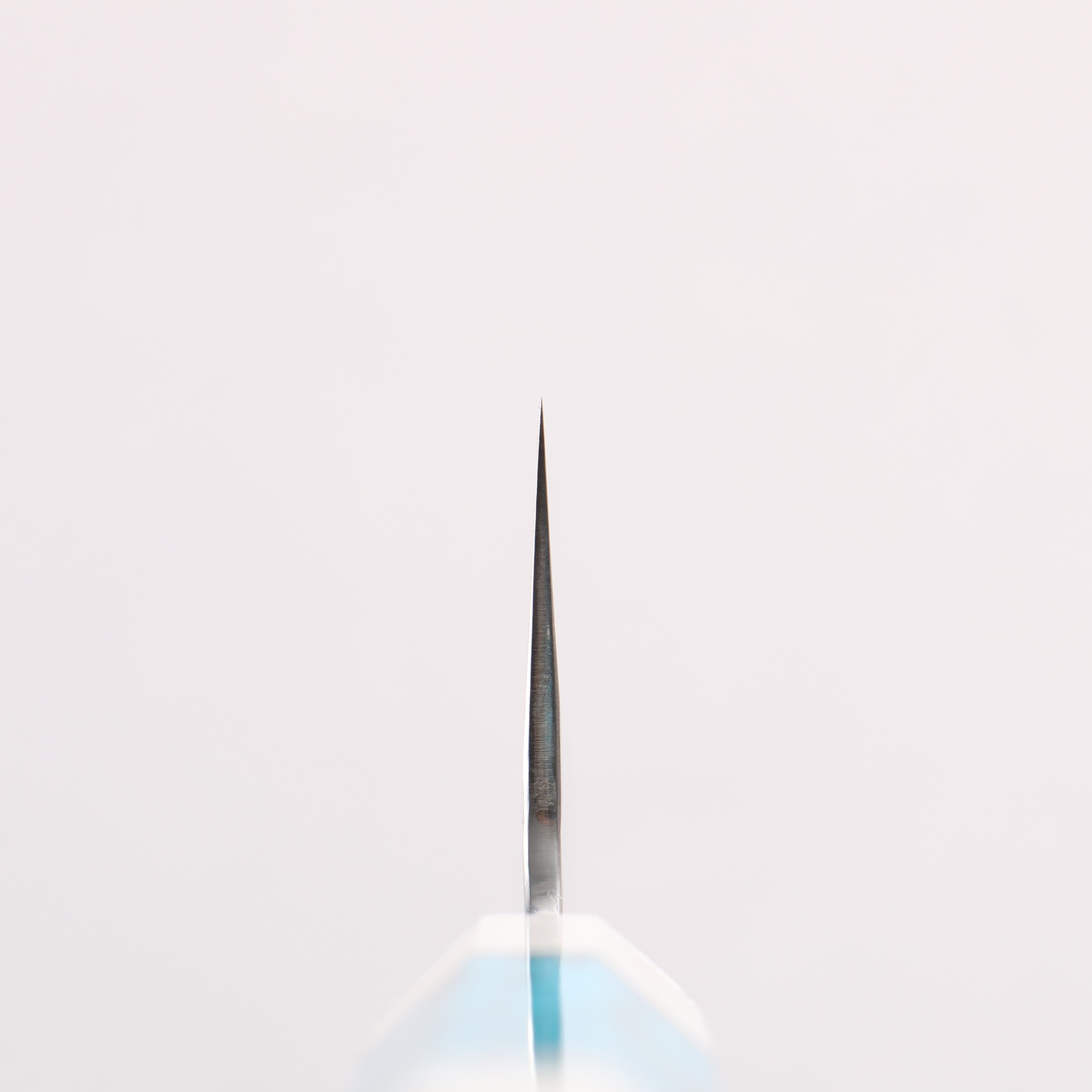 Yu Kurosaki Senko Ryu SG2 Hammered Small Santoku 150mm Turquoise & Double White Ring Handle - Seisuke Knife
