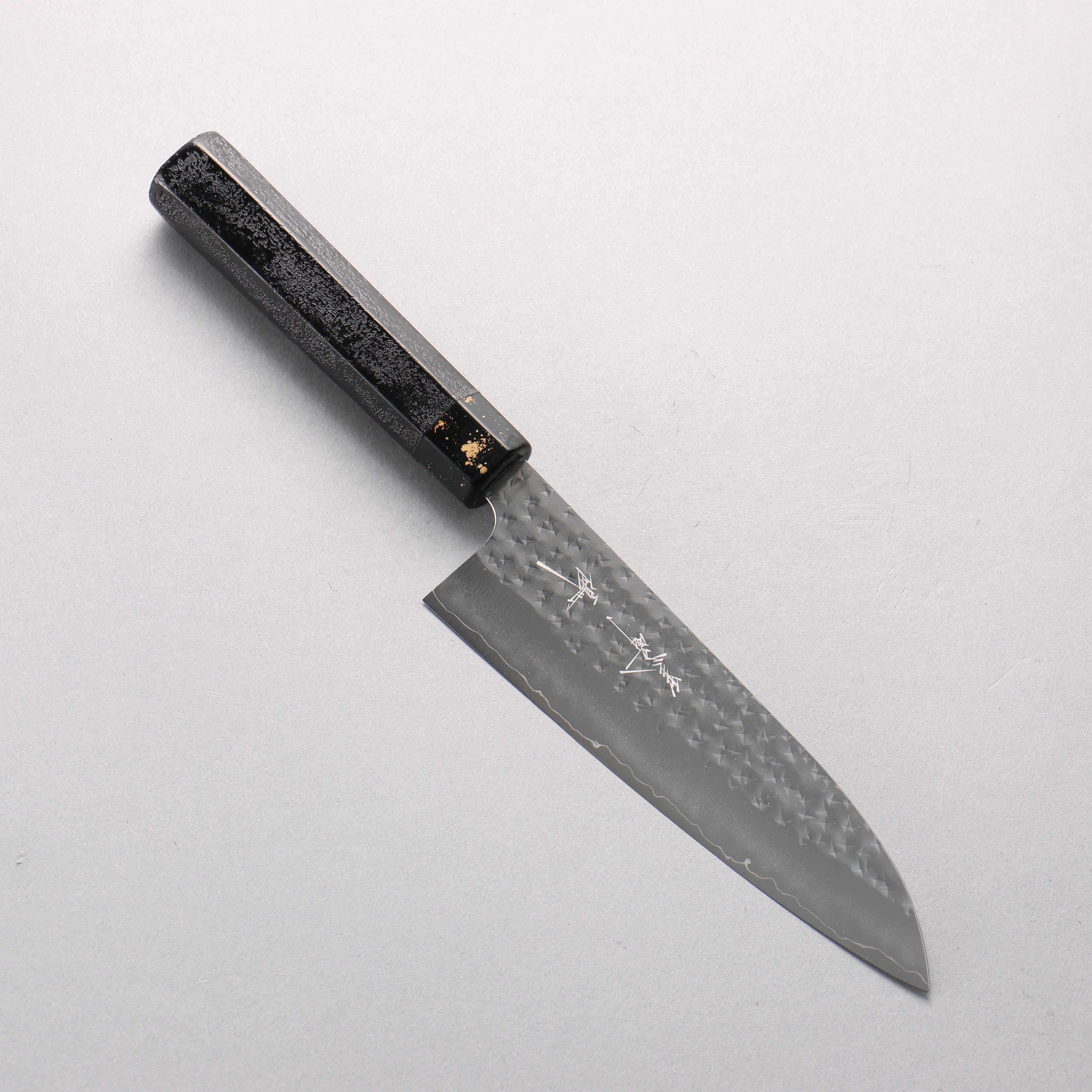 Yu Kurosaki Senko Ryu SG2 Hammered Small Santoku 150mm Black Lacquered Handle - Seisuke Knife