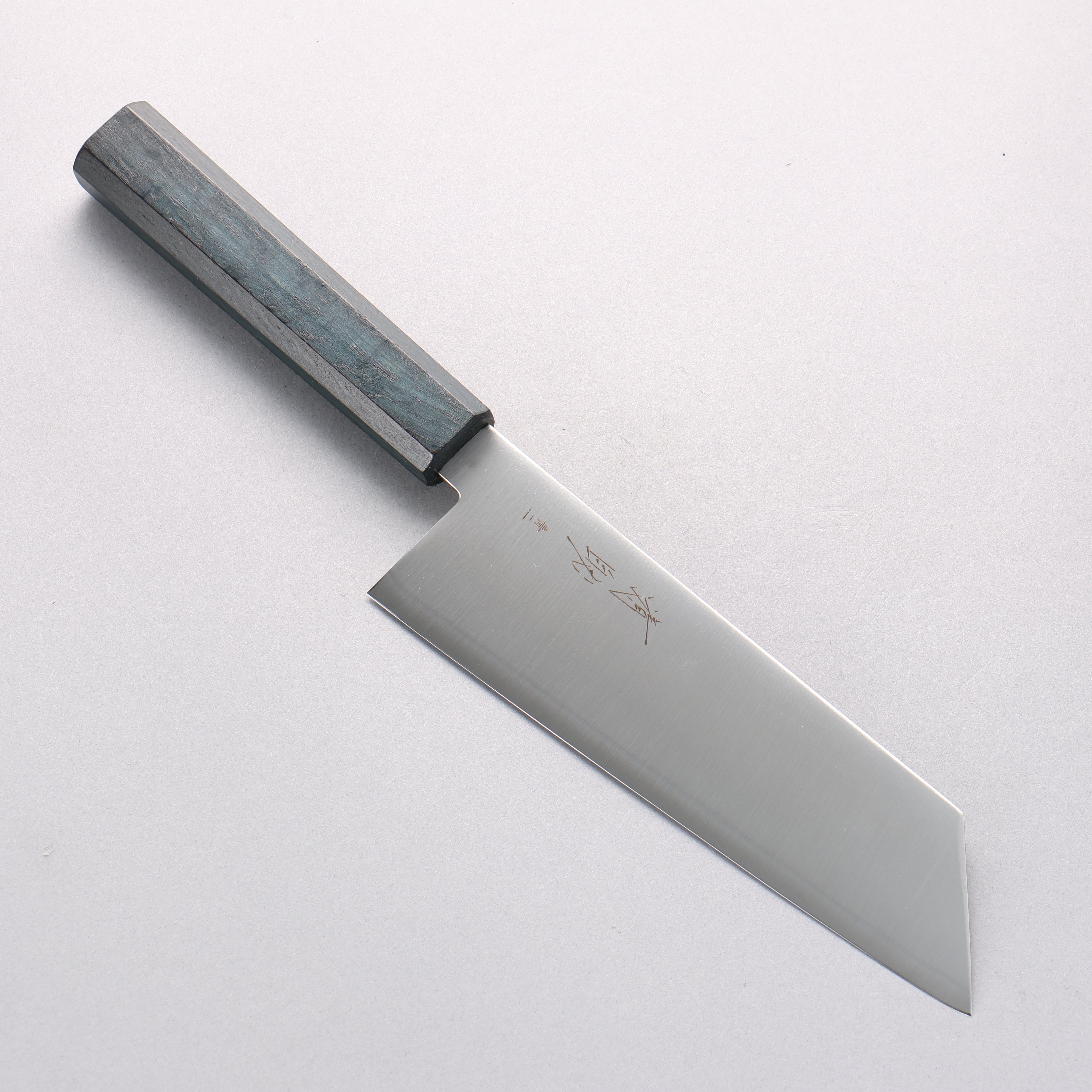 Seisuke Blue Steel No.2 Wide Kiritsuke Santoku 180m Indigo Dyed Oak Handle - Seisuke Knife