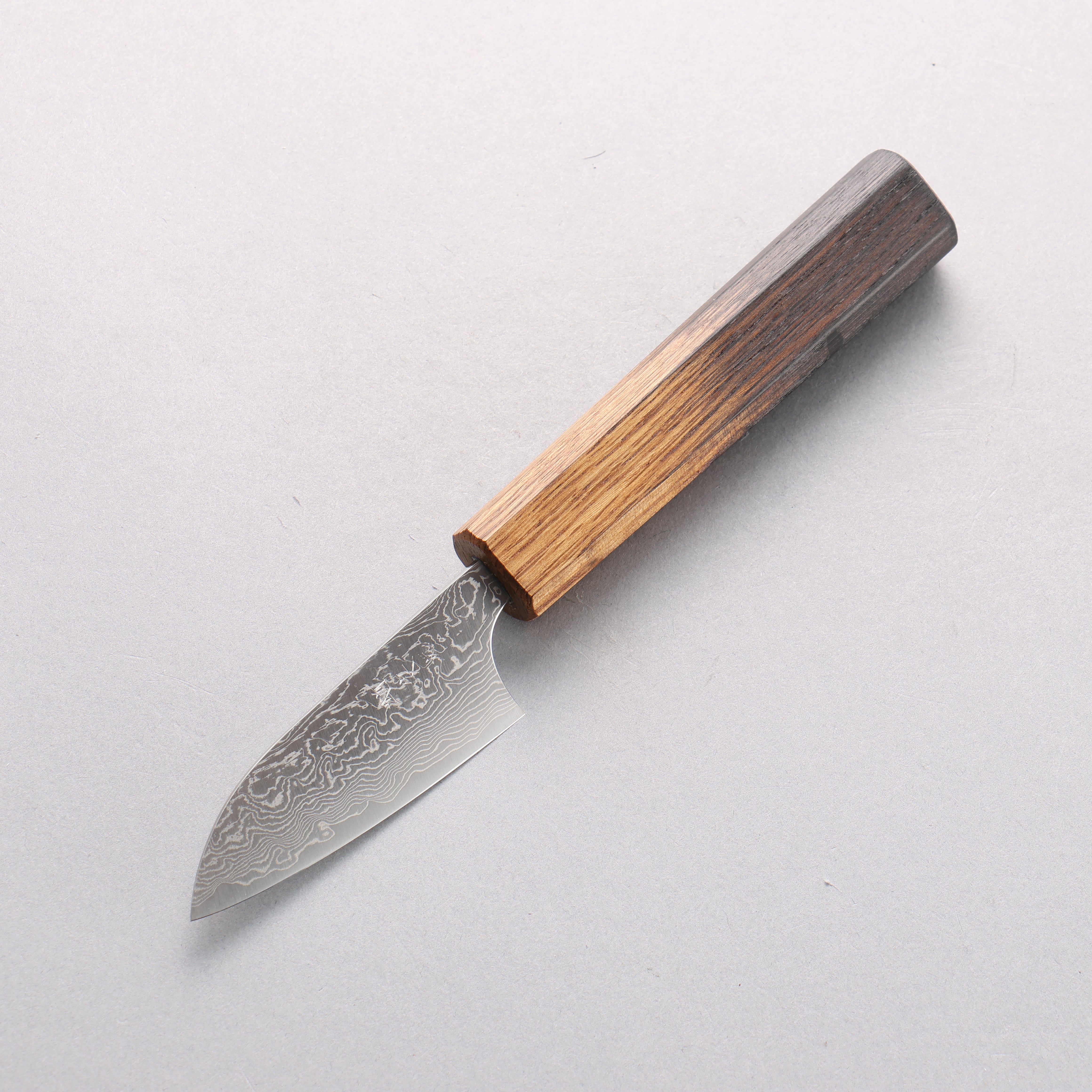 Anryu VG10 Migaki Damascus Paring 75mm Burnt Oak Handle - Seisuke Knife
