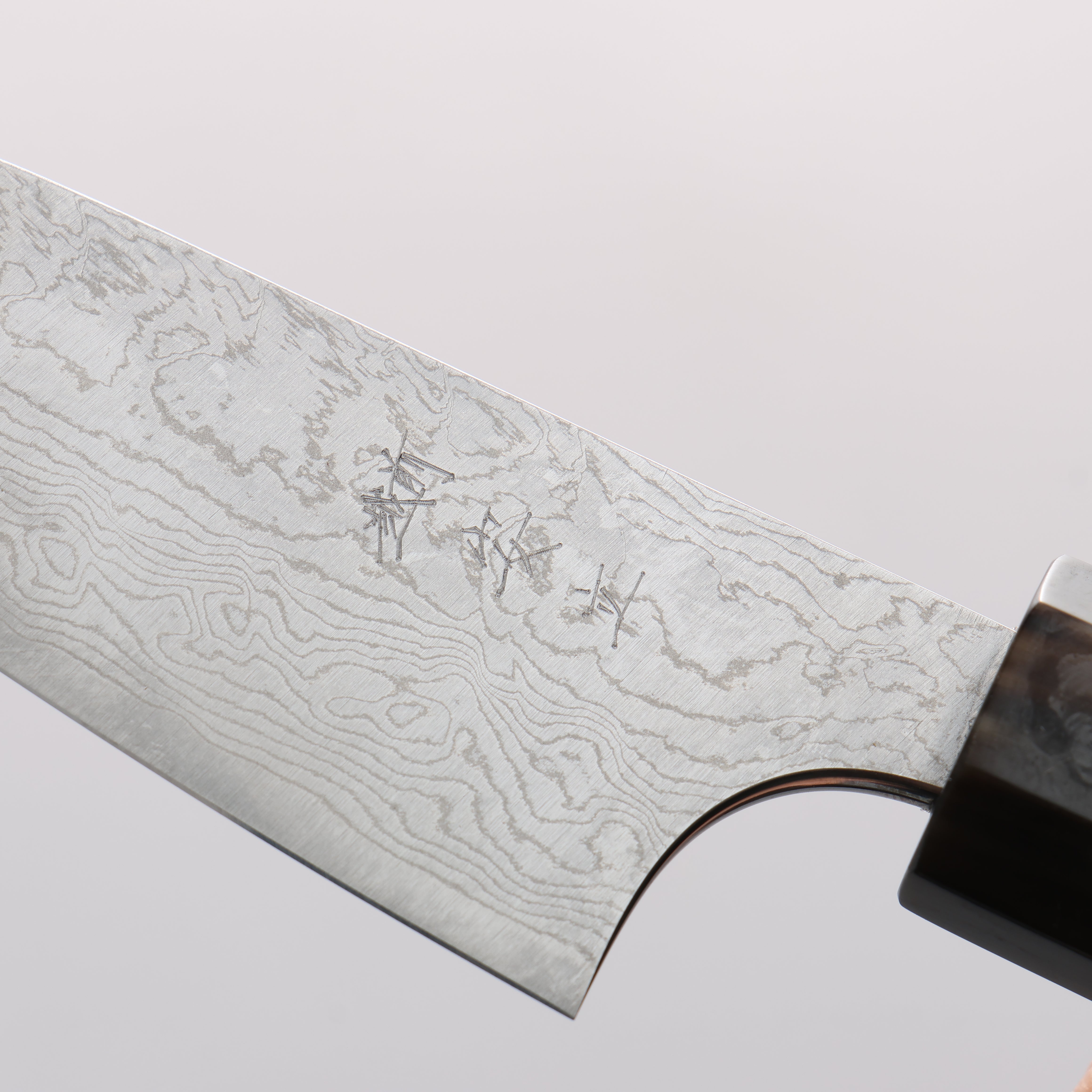 Anryu VG10 Migaki Finished Damascus Paring 75mm Snakewood (with Double Black Horns) Handle - Seisuke Knife