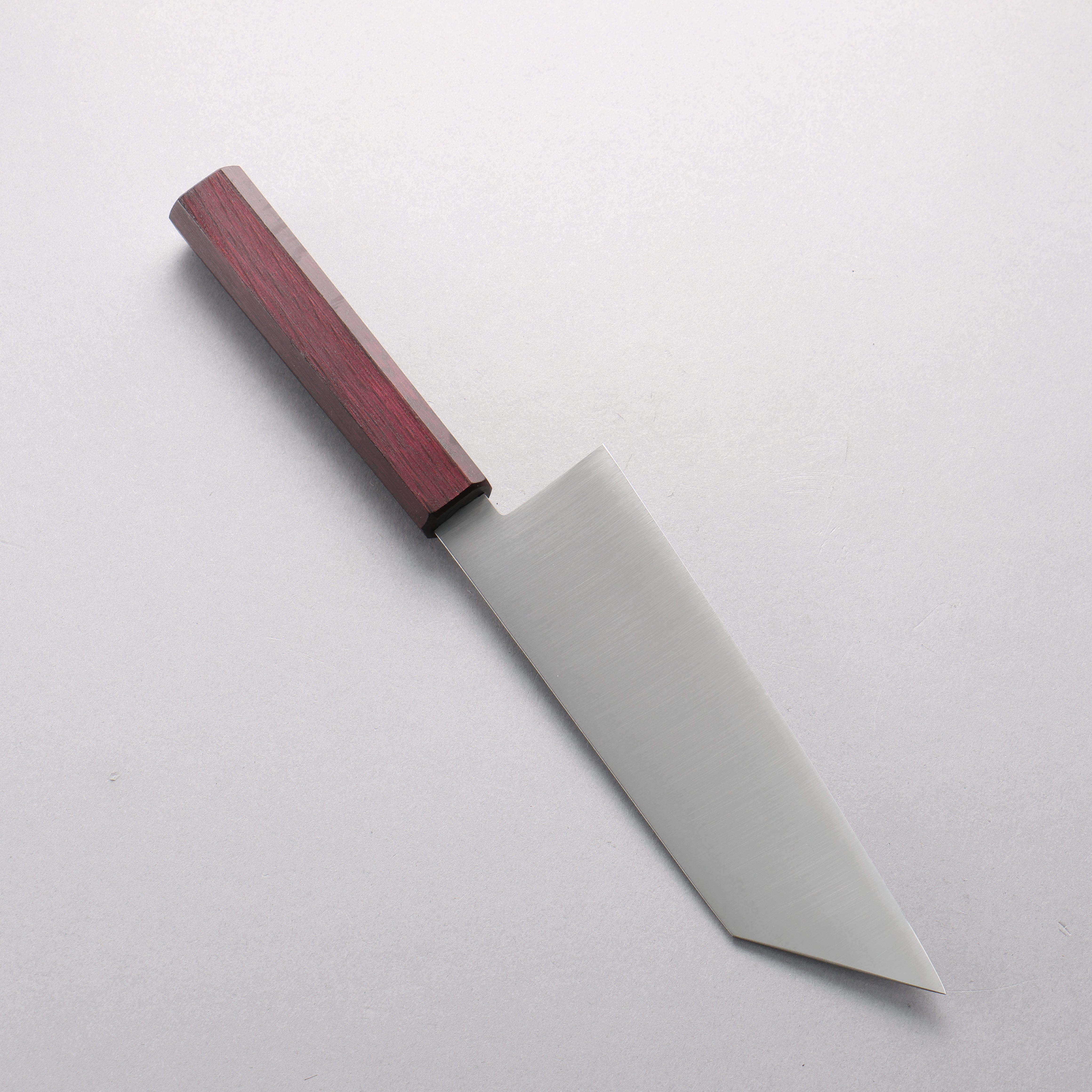 Seisuke Blue Steel No.2 Wide Kiritsuke Santoku 180mm Purple Dyed Oak Handle - Seisuke Knife