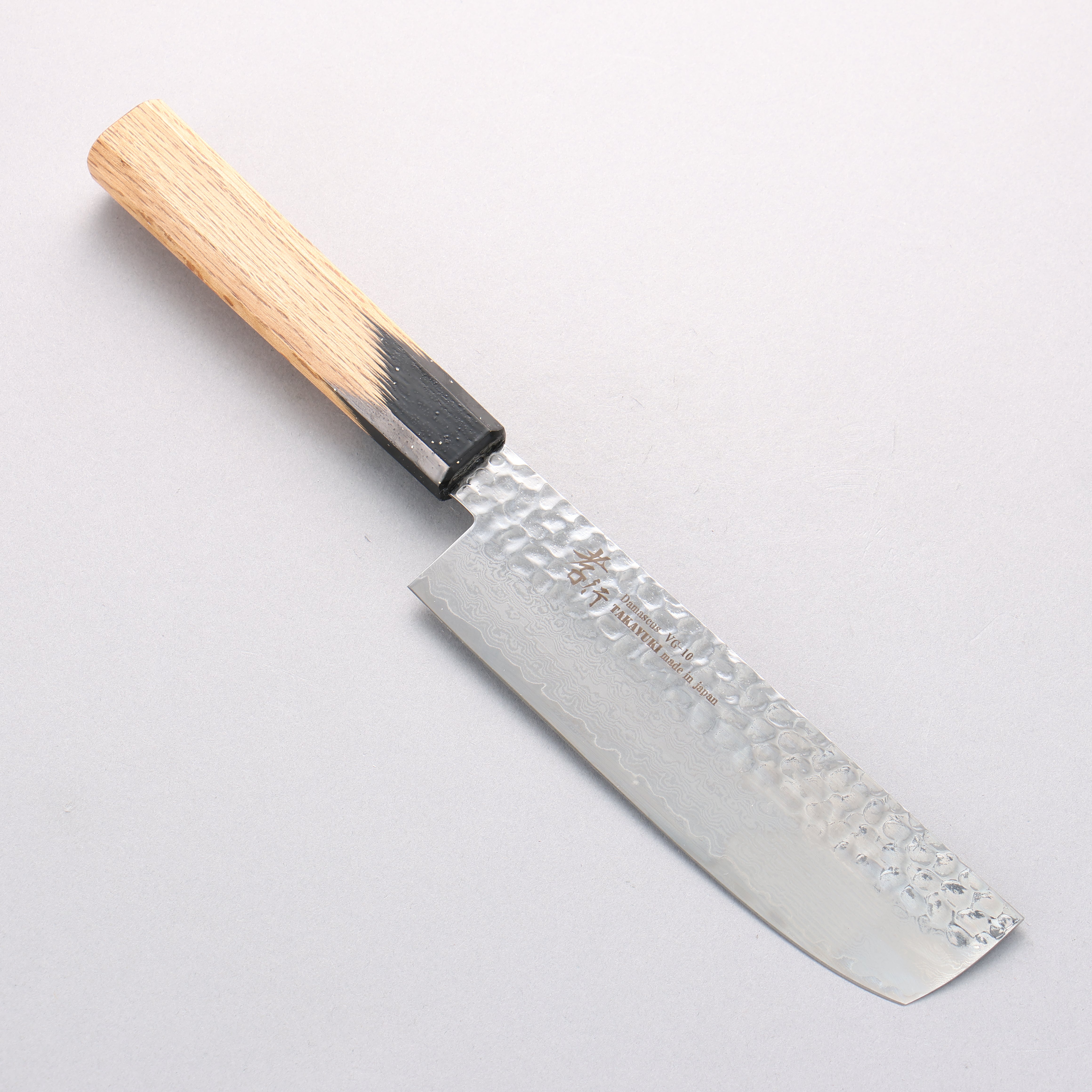 Sakai Takayuki VG10 33 Layer Damascus Nakiri 160mm with Lacquered (Kokushin) Live Oak Handle - Seisuke Knife