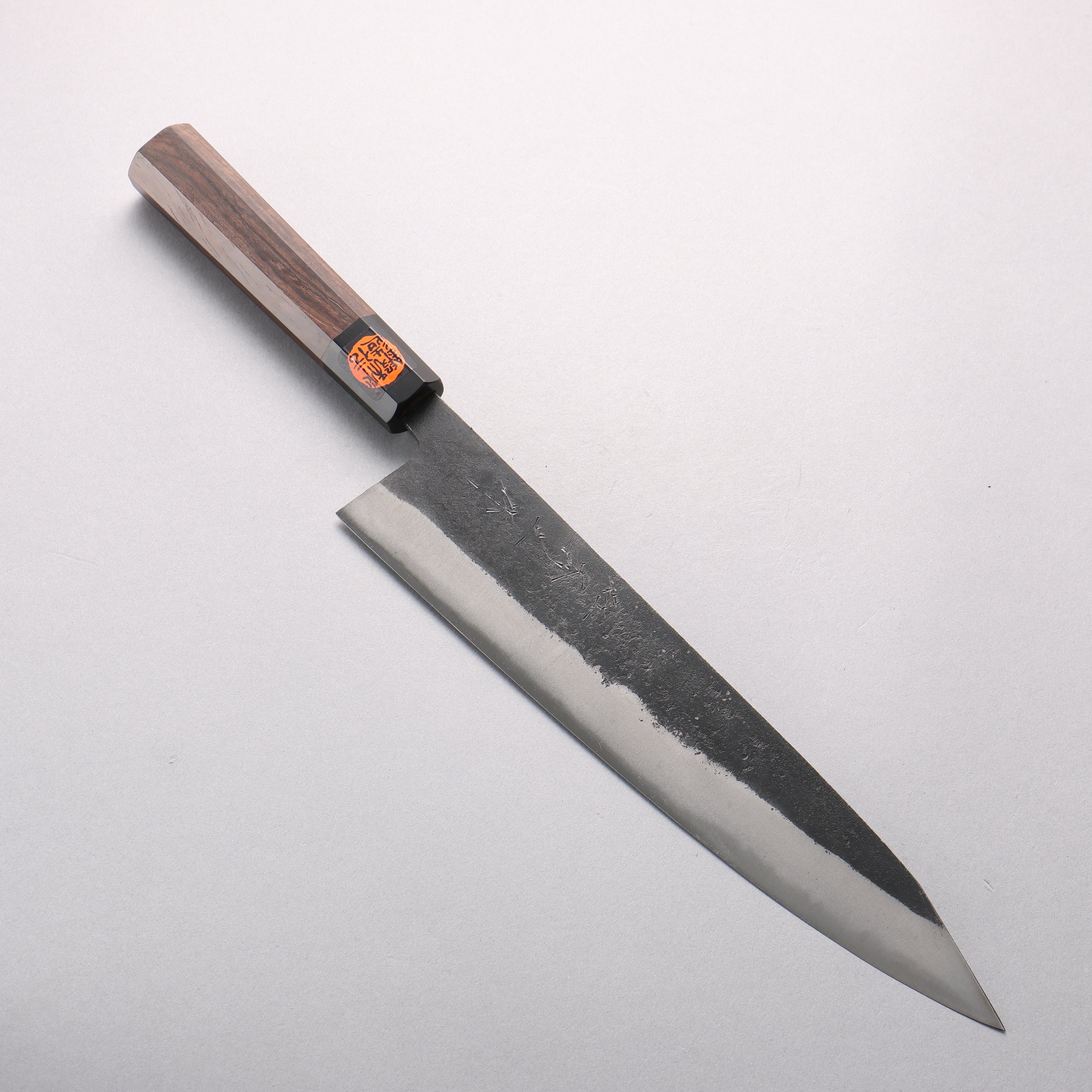 Shigeki Tanaka TEKKA Blue Steel No.2 Kurouchi Hammered Kiritsuke Gyuto 270mm Walnut Handle - Seisuke Knife