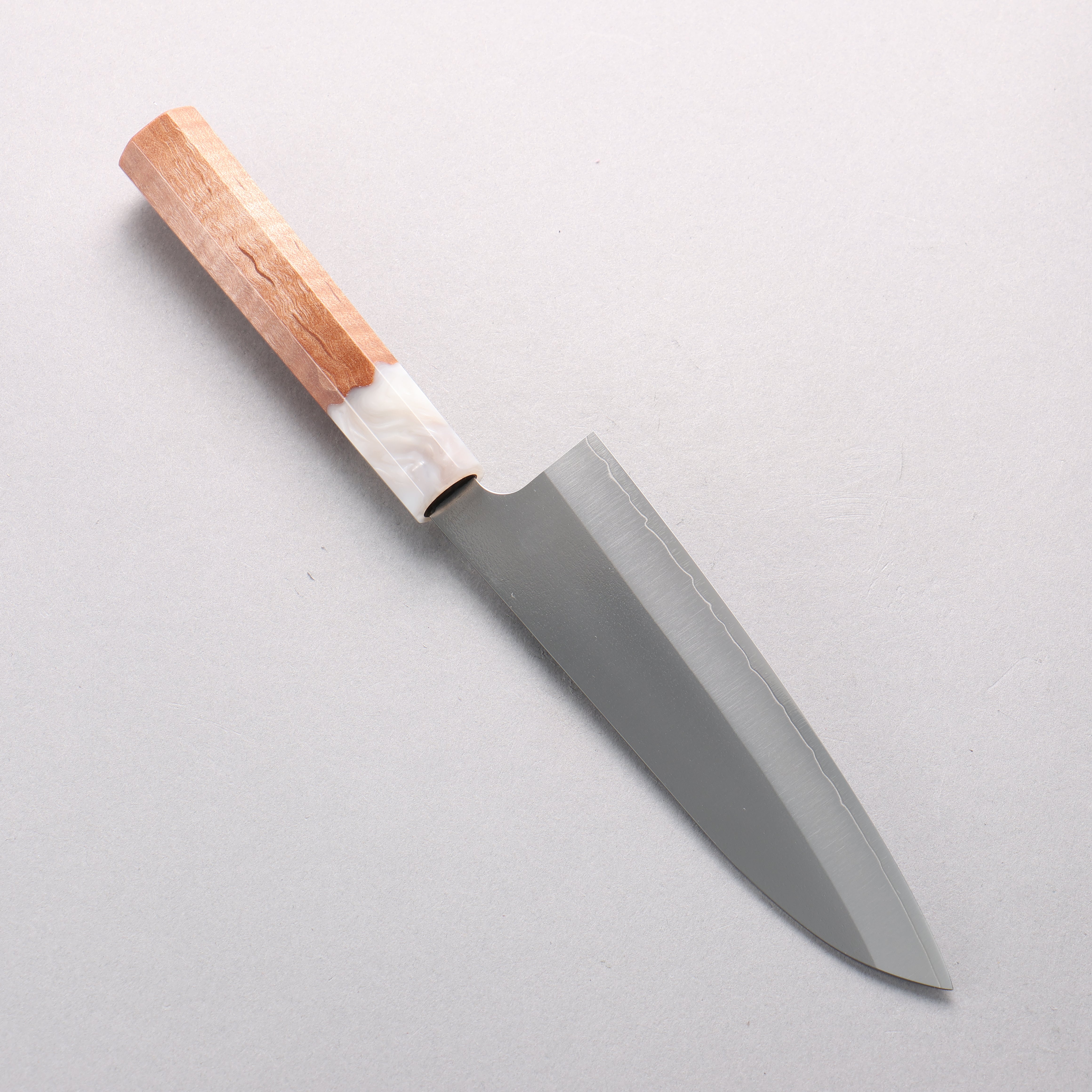 Yu Kurosaki New Gekko VG-XEOS Small Santoku 150mm Birch & White Resin Handle - Seisuke Knife