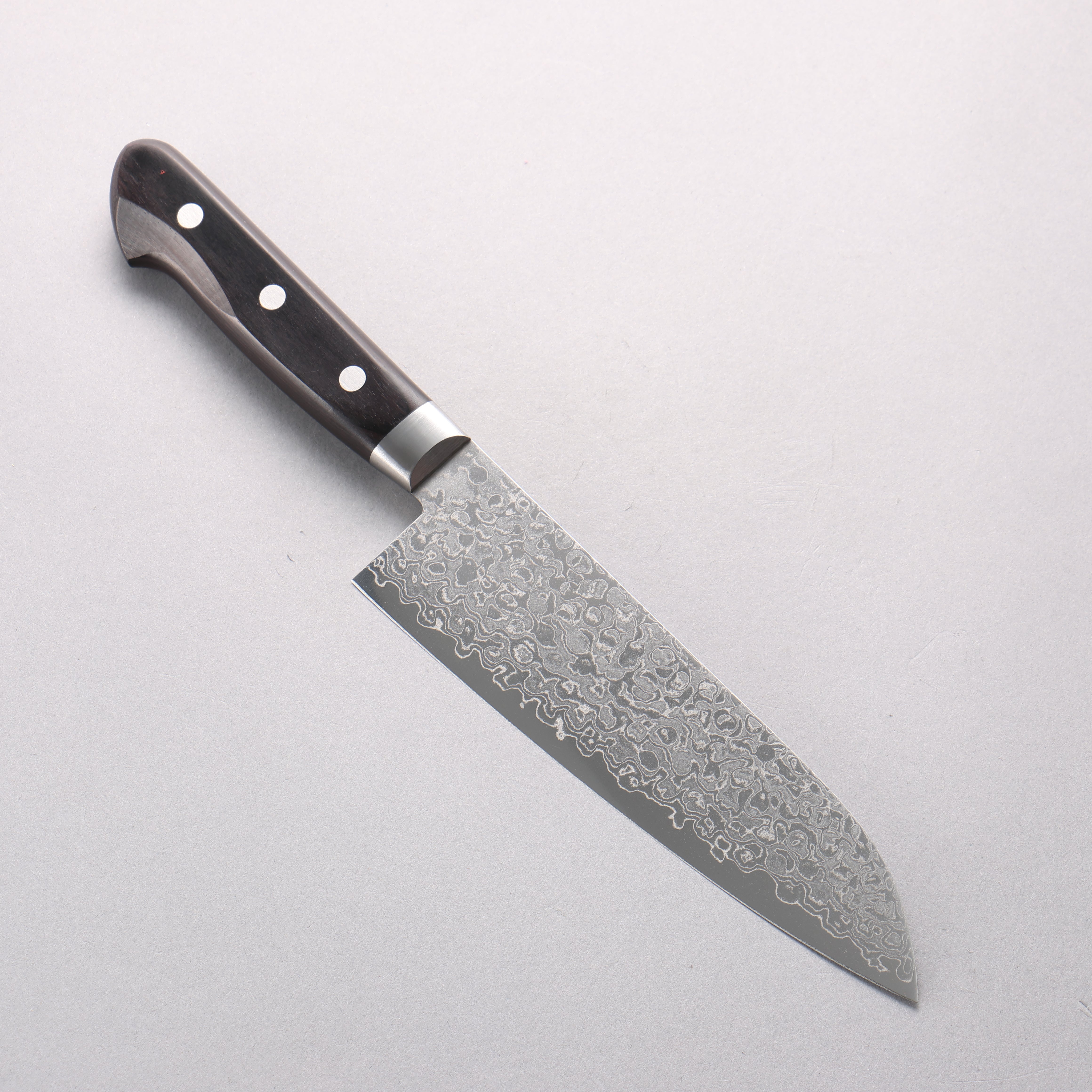 Seisuke AUS10 45 Layer Damascus Santoku 165mm Black Pakkawood Handle (B級品) - Seisuke Knife