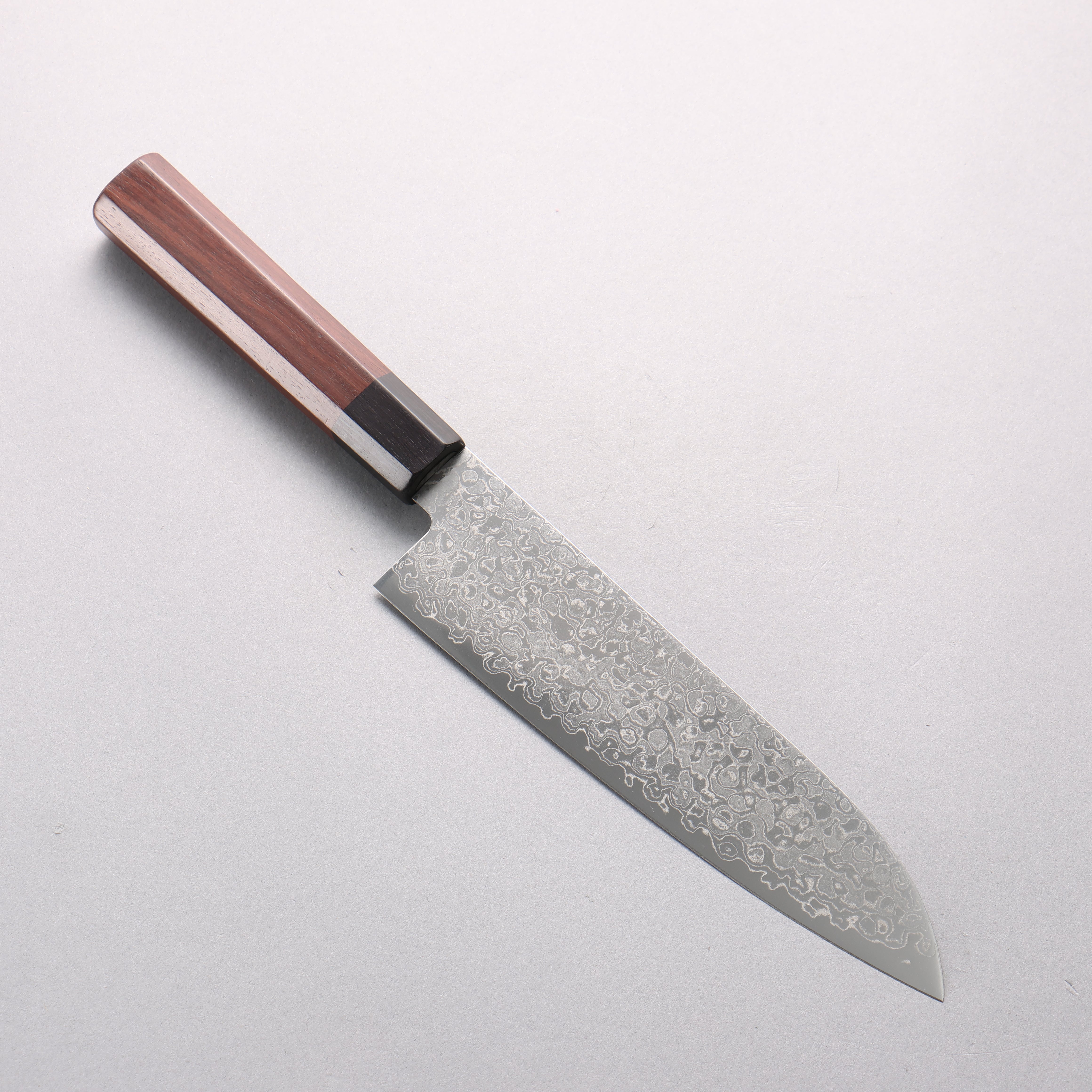 Seisuke AUS10 Mirror Crossed Santoku 180mm Shitan & Black Pakkawood Handle (B級品) - Seisuke Knife