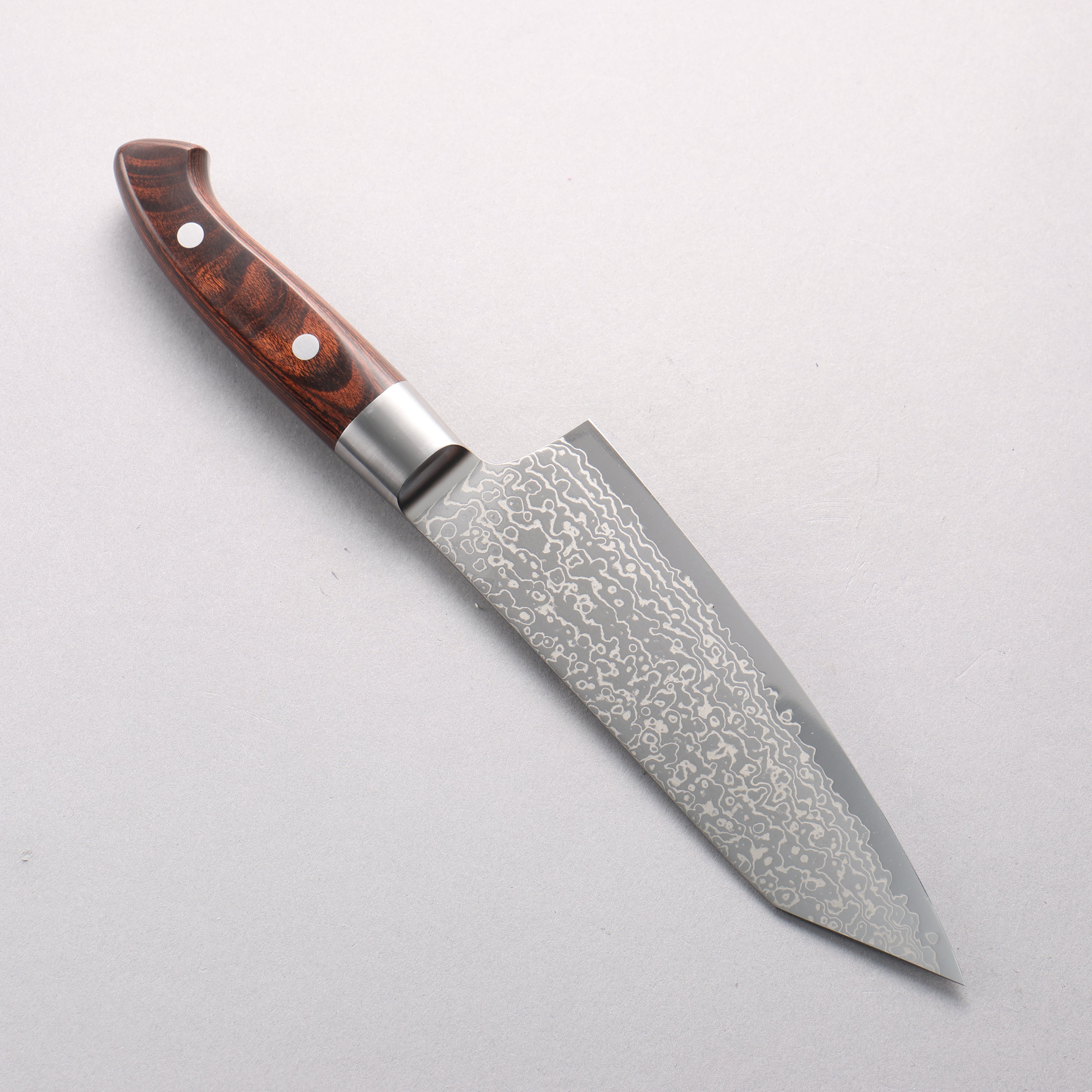 Kajin Blue Super Damascus Kiritsuke Santoku 180mm Mahogany Handle - Seisuke Knife