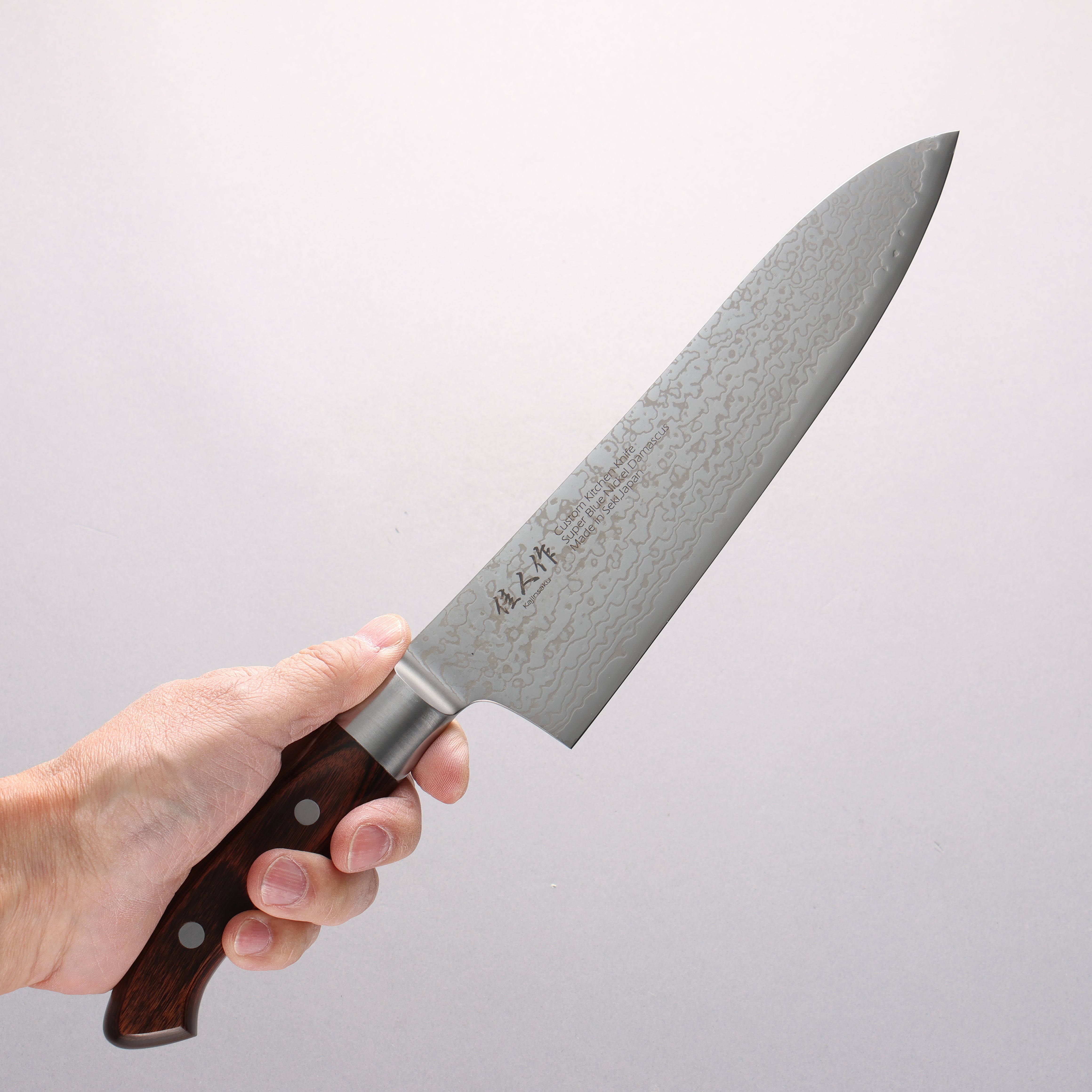 Kajin Blue Super Damascus Gyuto 210mm Mahogany Handle - Seisuke Knife