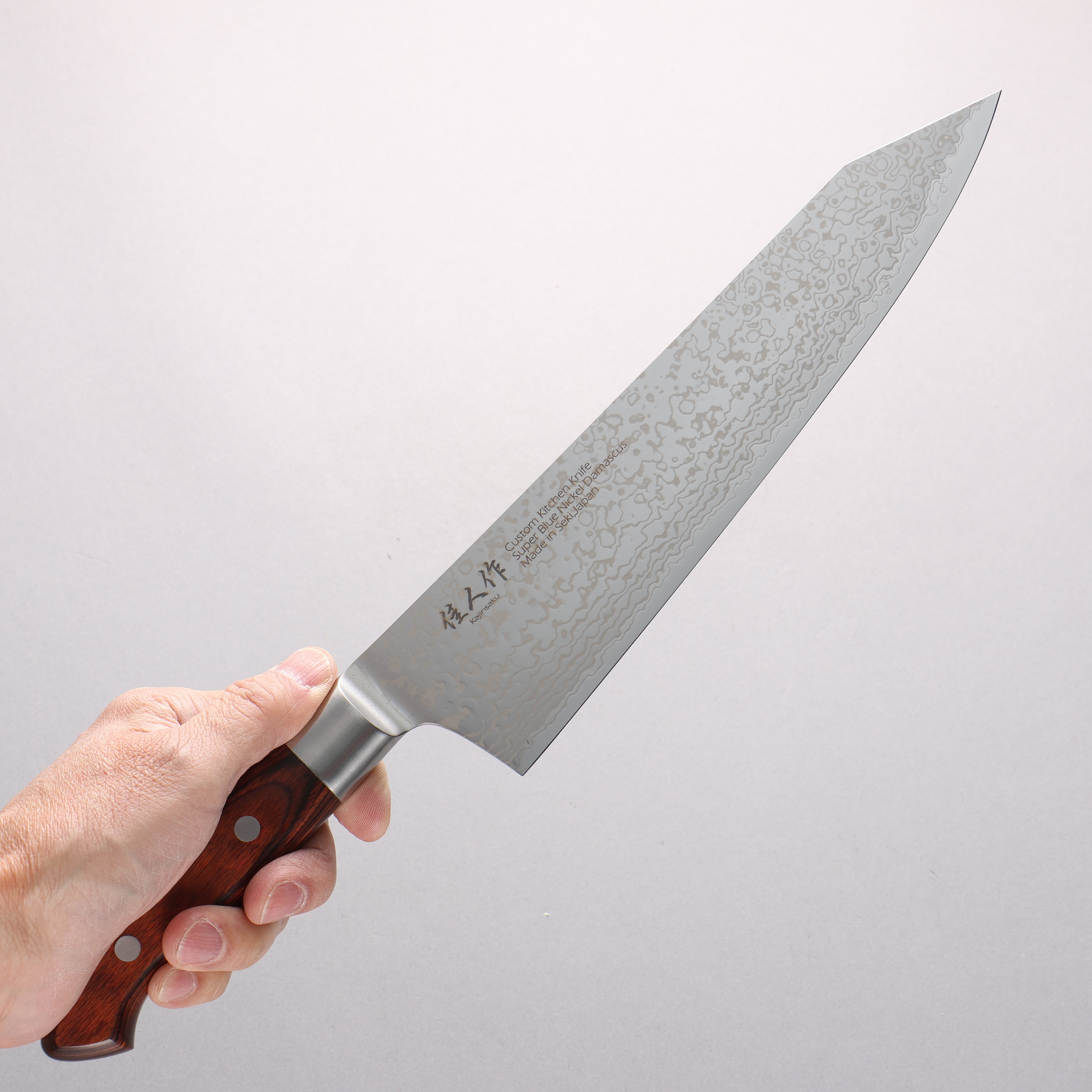 Kajin Blue Super Damascus Kiritsuke Gyuto 240mm Mahogany Handle - Seisuke Knife