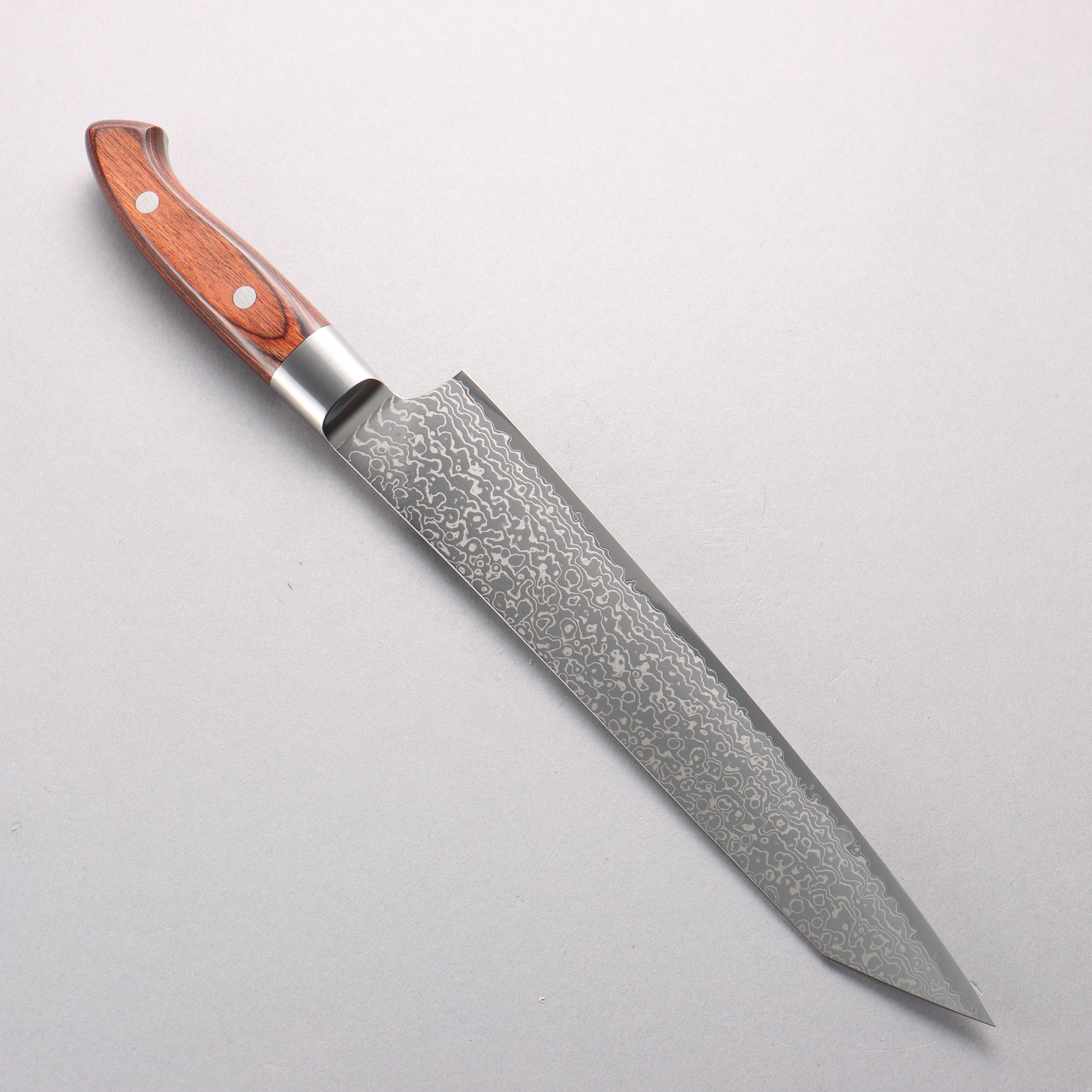 Kajin Blue Super Damascus Kiritsuke Sujihiki 240mm Mahogany Handle - Seisuke Knife