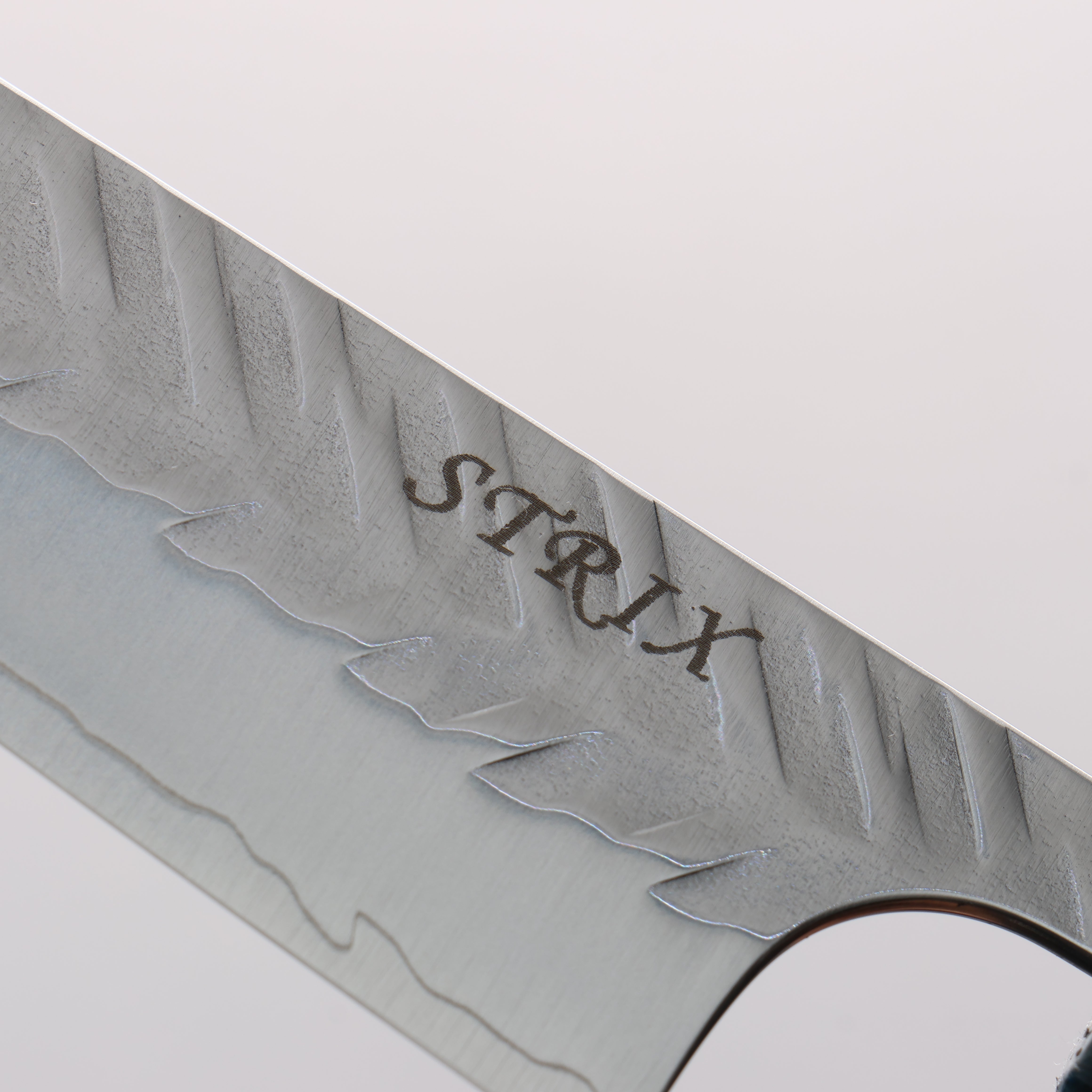 Yoshimi Kato SPG STRIX V-Hammered Small Bunka 130mm Ebony Wood & Blue Marble Resin Handle - Seisuke Knife