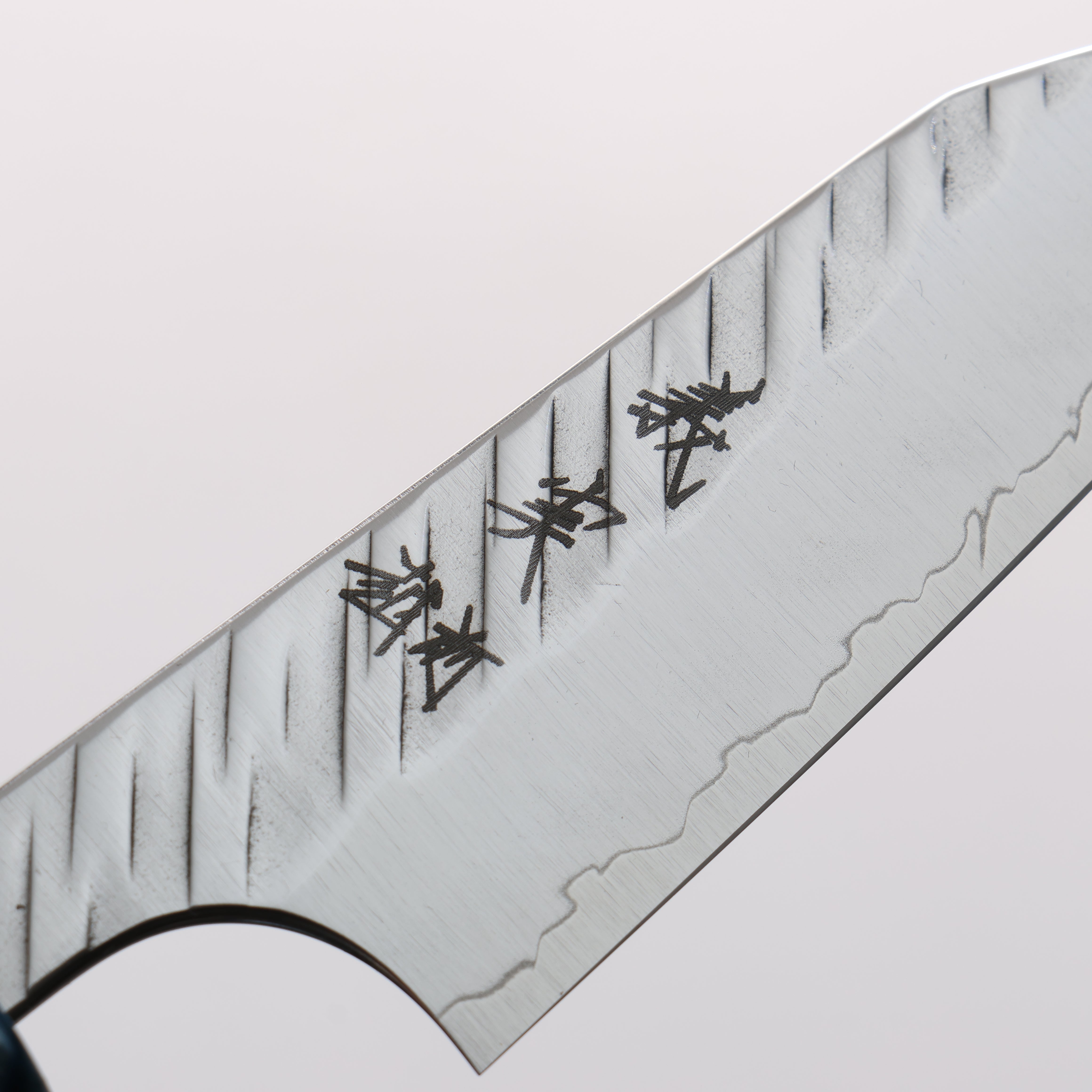 Yoshimi Kato SPG STRIX V-Hammered Kiritsuke Paring 80mm Ebony Wood & Blue Resin Handle - Seisuke Knife