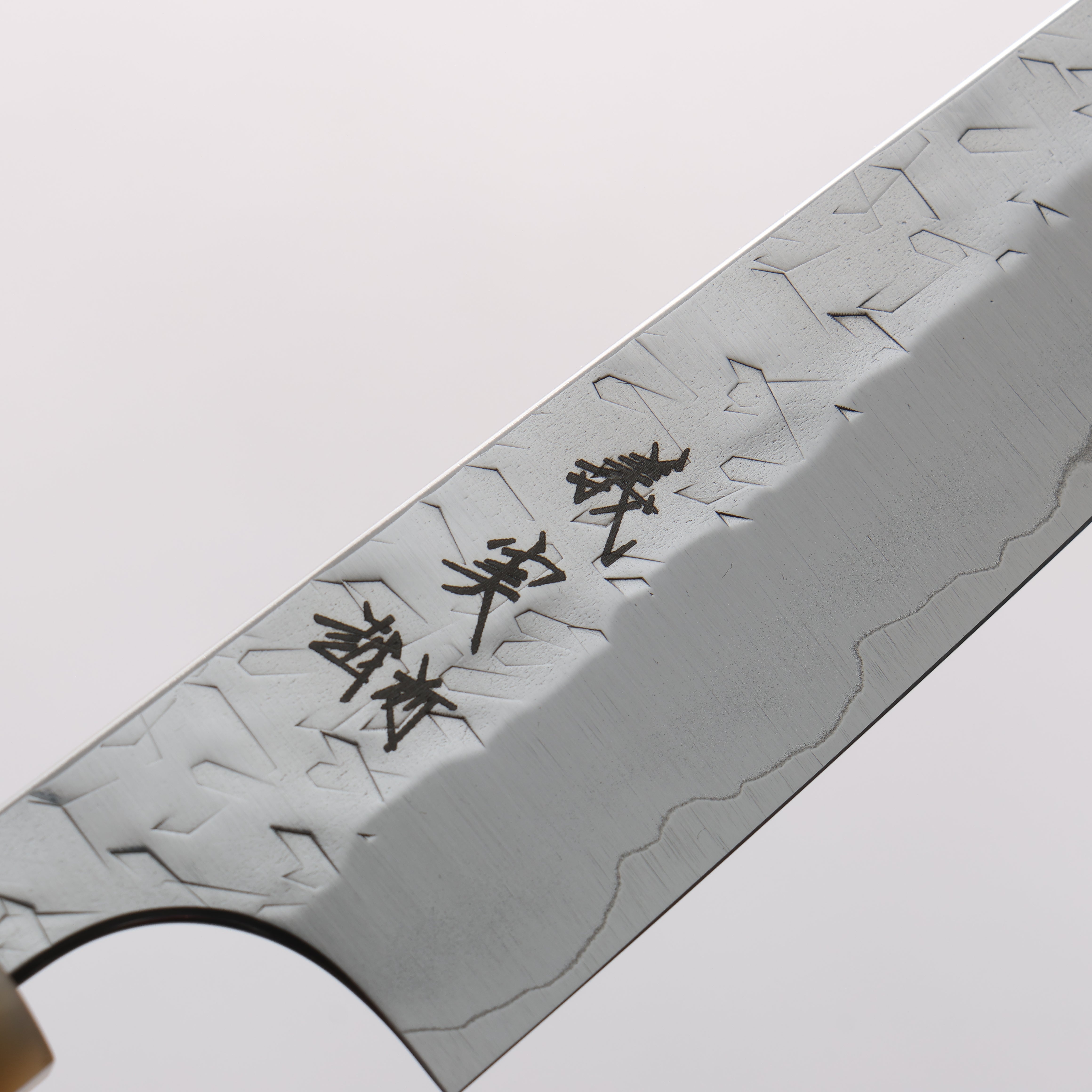 Yoshimi Kato Hyo SG2 Hammered Petty-Utility 120mm Ebony Wood & White Water Buffalo Horn Handle - Seisuke Knife