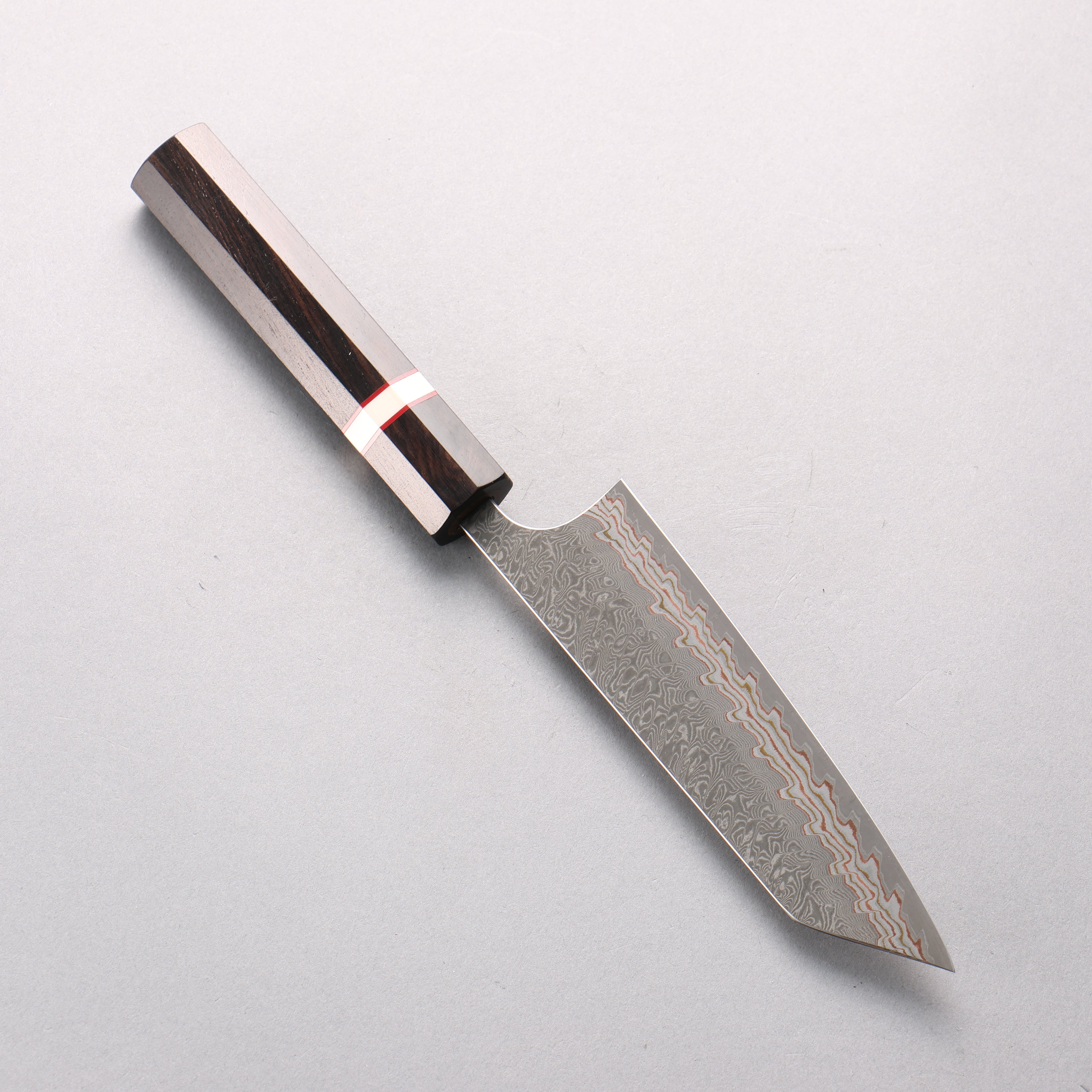 Yoshimi Kato VG10w Colored Damascus Small Bunka 130mm Ebony (White Ring) Handle - Seisuke Knife