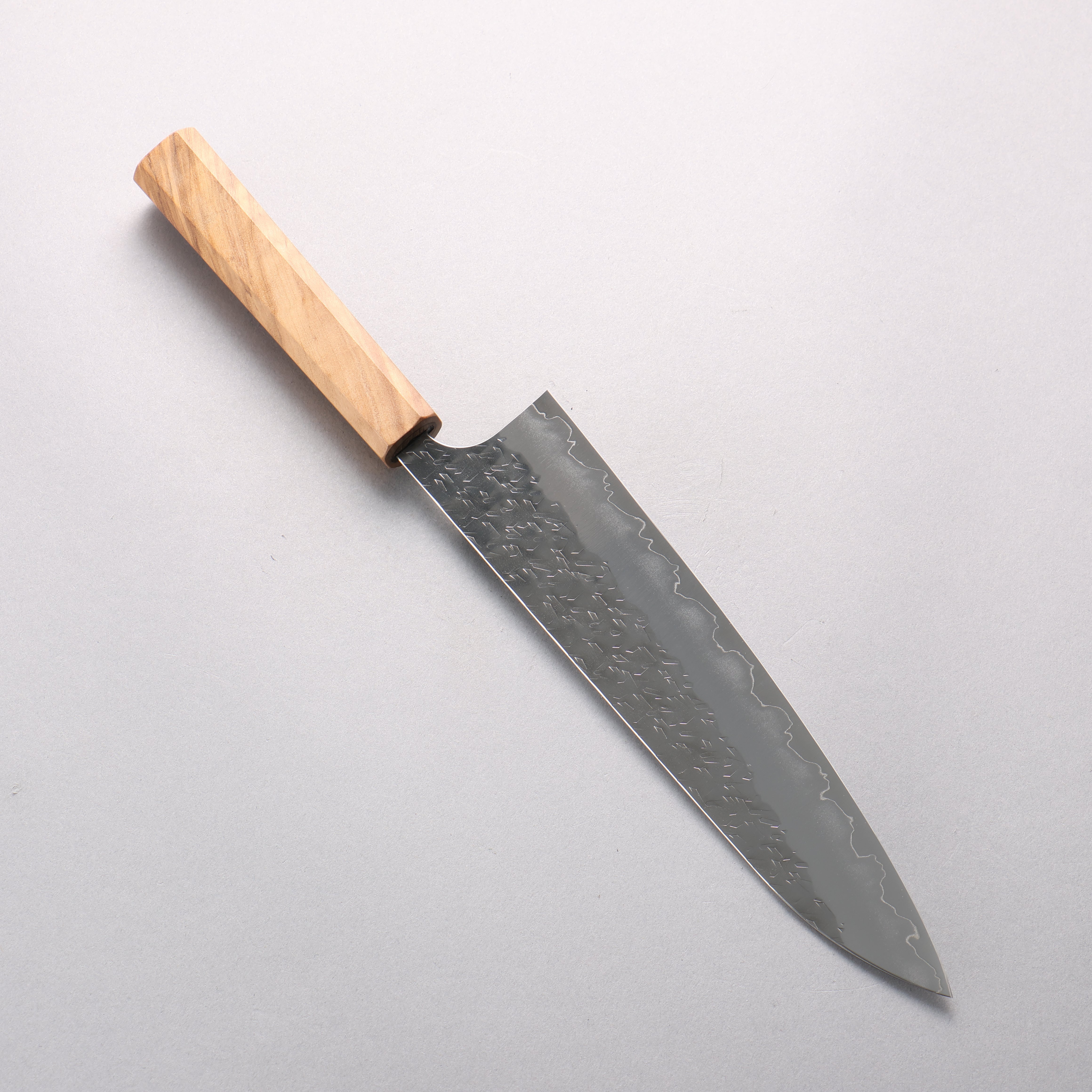 Yoshimi Kato Hyo SG2 Hammered Gyuto 210mm Olive tree Handle - Seisuke Knife