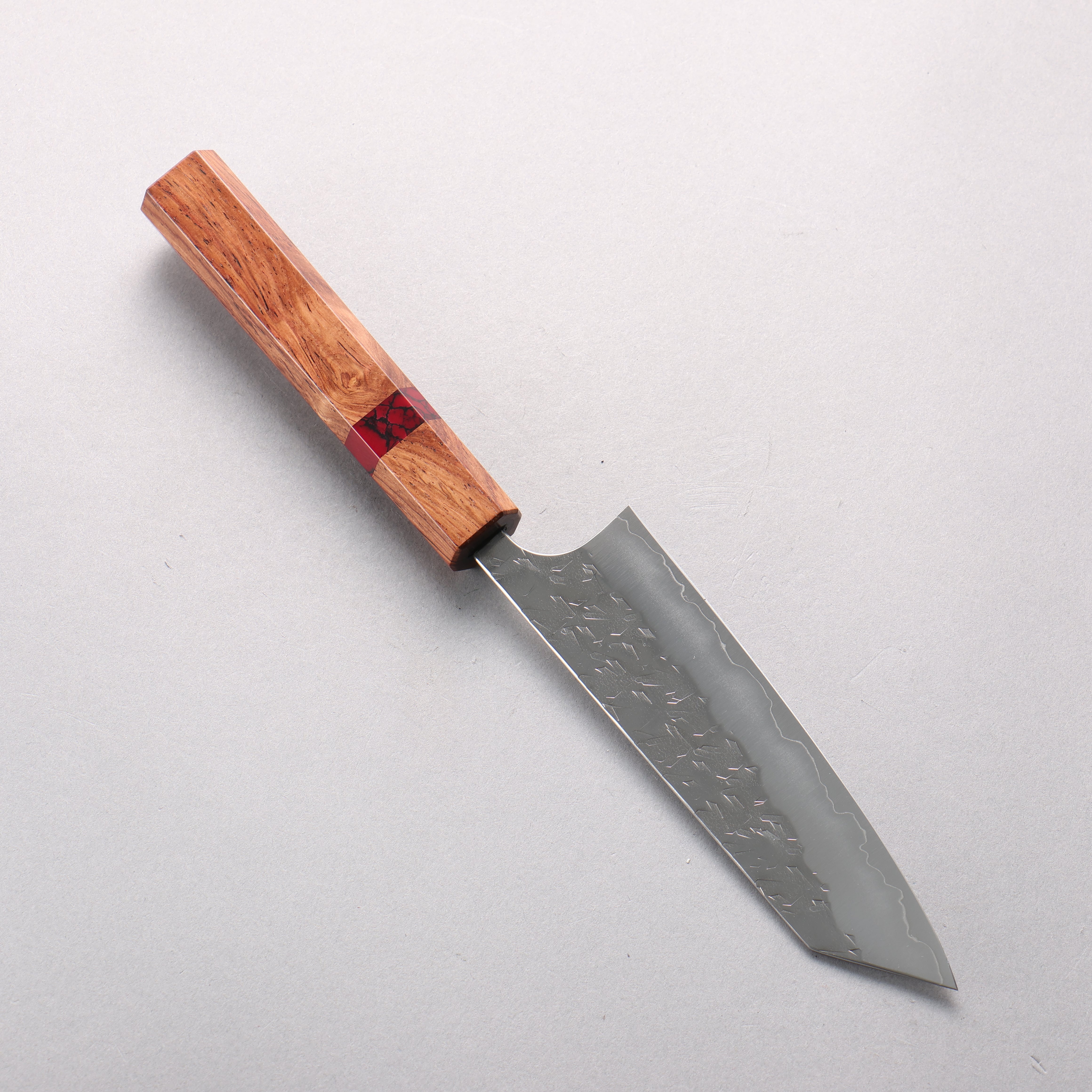 Yoshimi Kato Hyo SG2 Hammered Small Bunka 130mm Shitan & Red Turquoise Handle - Seisuke Knife