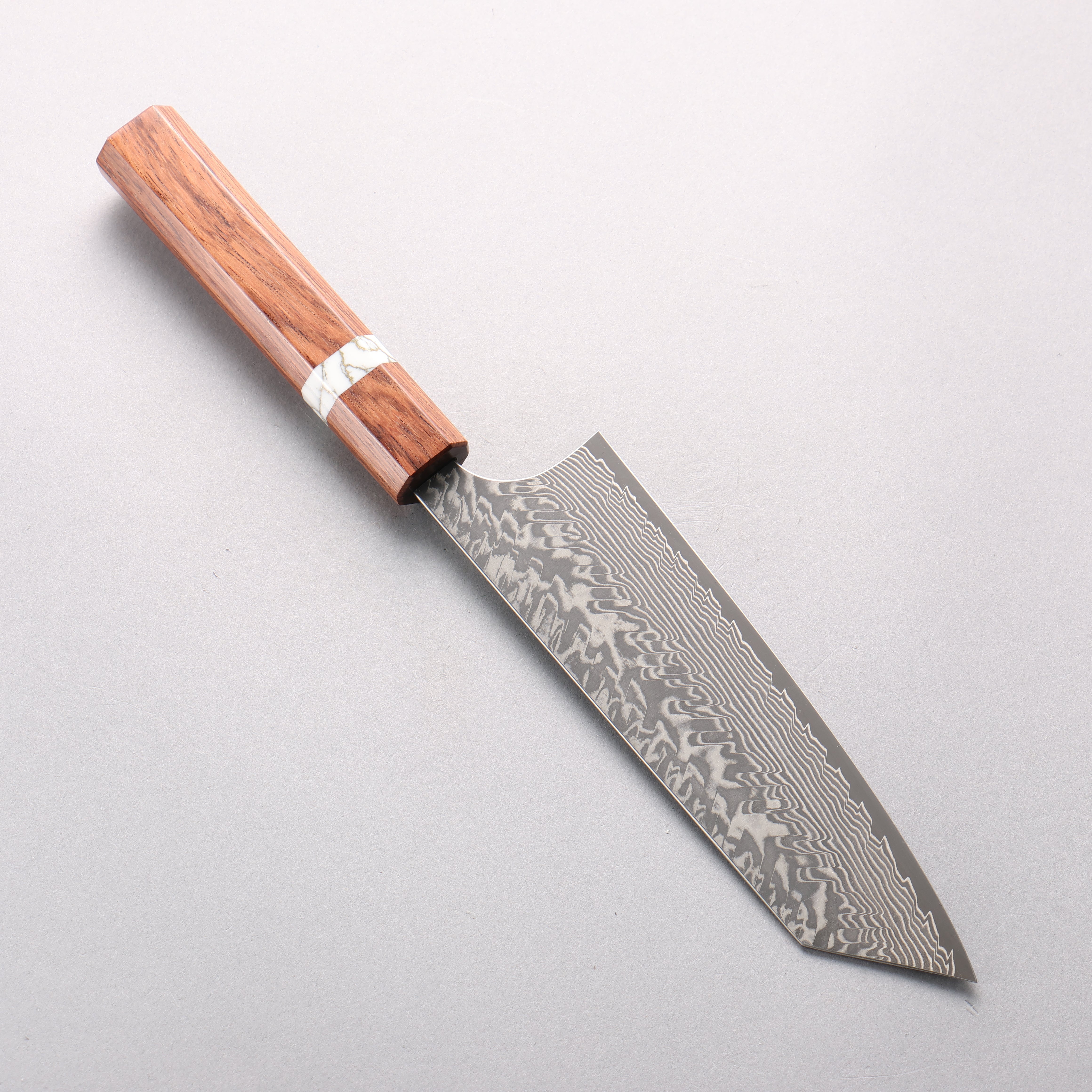 Yoshimi Kato SG2 Black Damascus Bunka 170mm Rosewood (White Turquoise Ring) Handle - Seisuke Knife